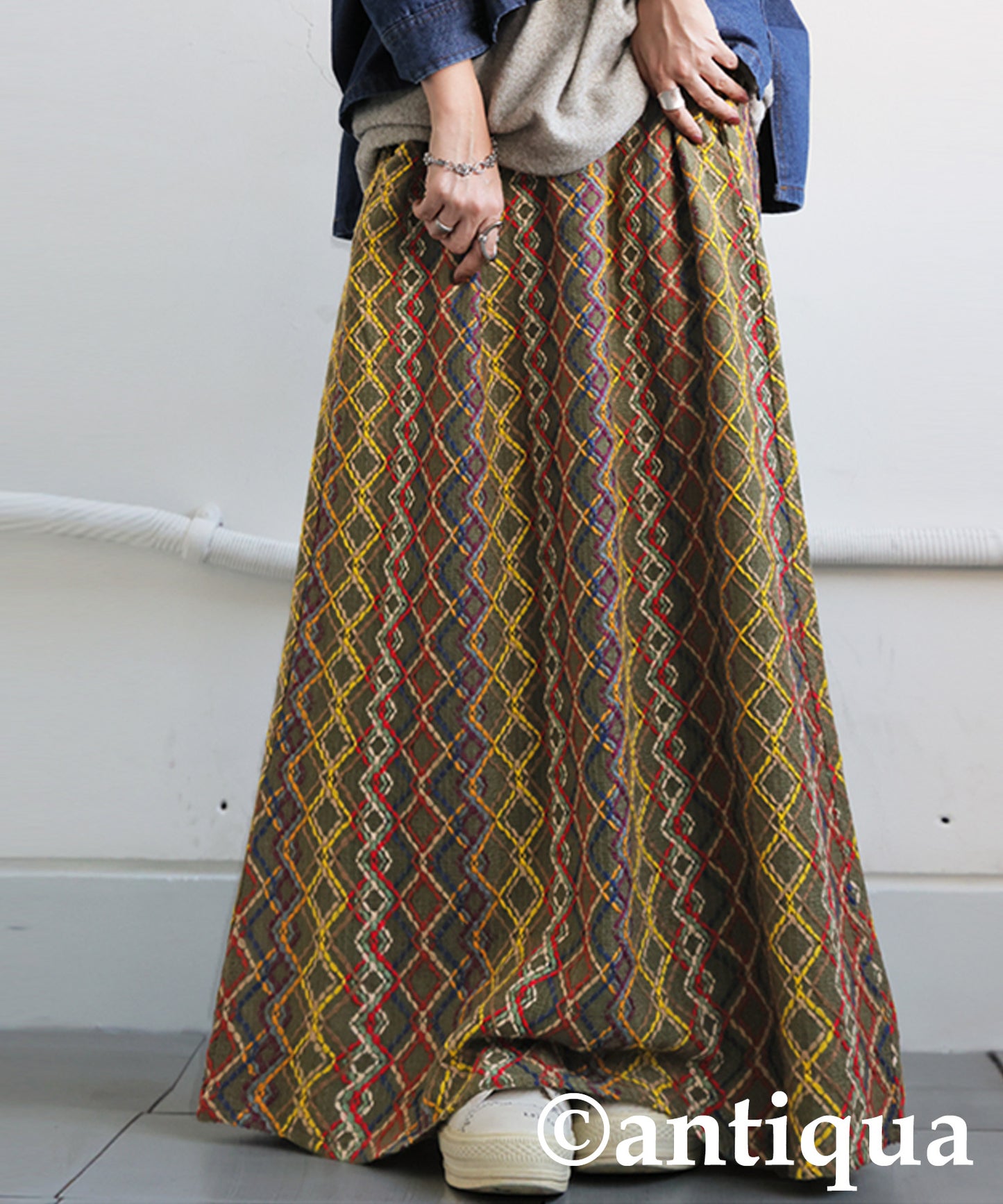 Botanical Jacquard Long Skirt Ladies