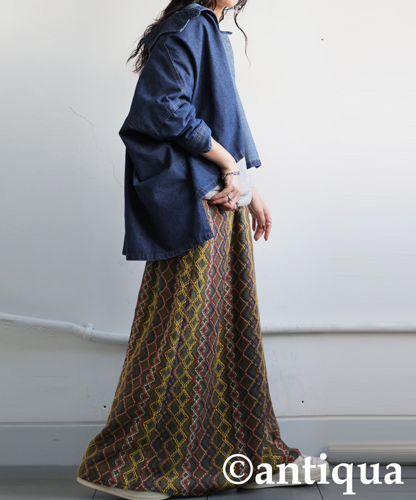 Botanical Jacquard Long Skirt Ladies