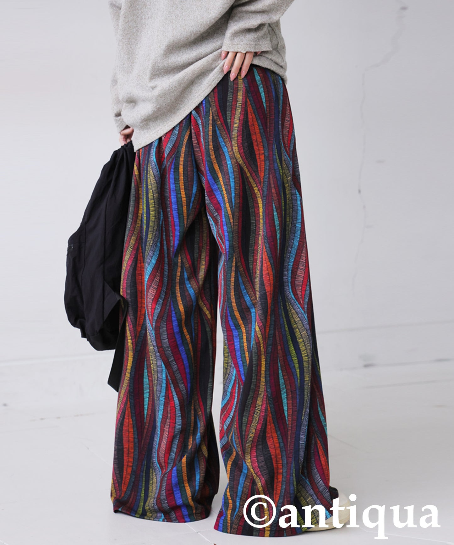 Wave Pattern Wide Pants Ladies