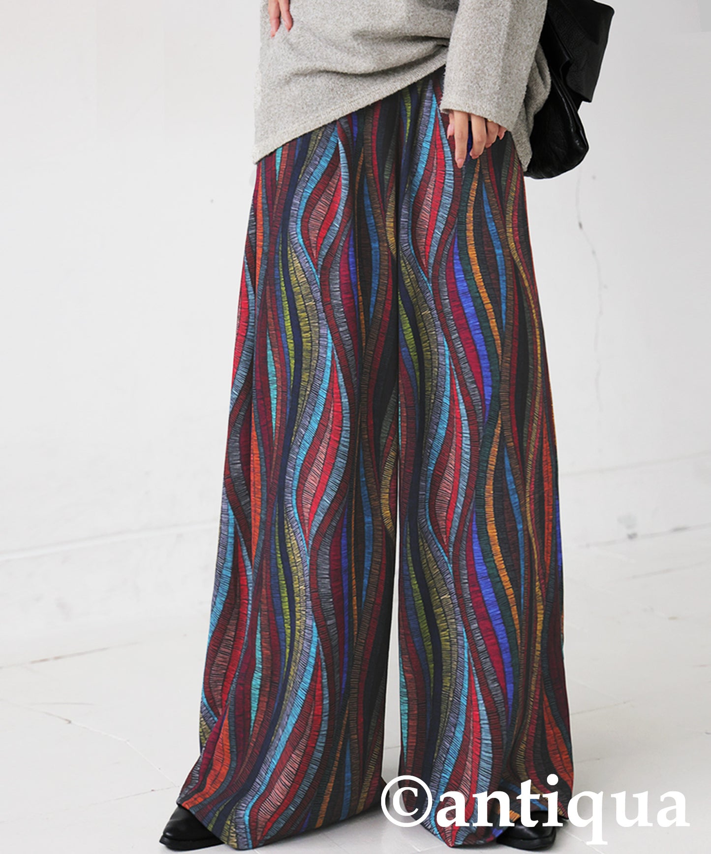 Wave Pattern Wide Pants Ladies