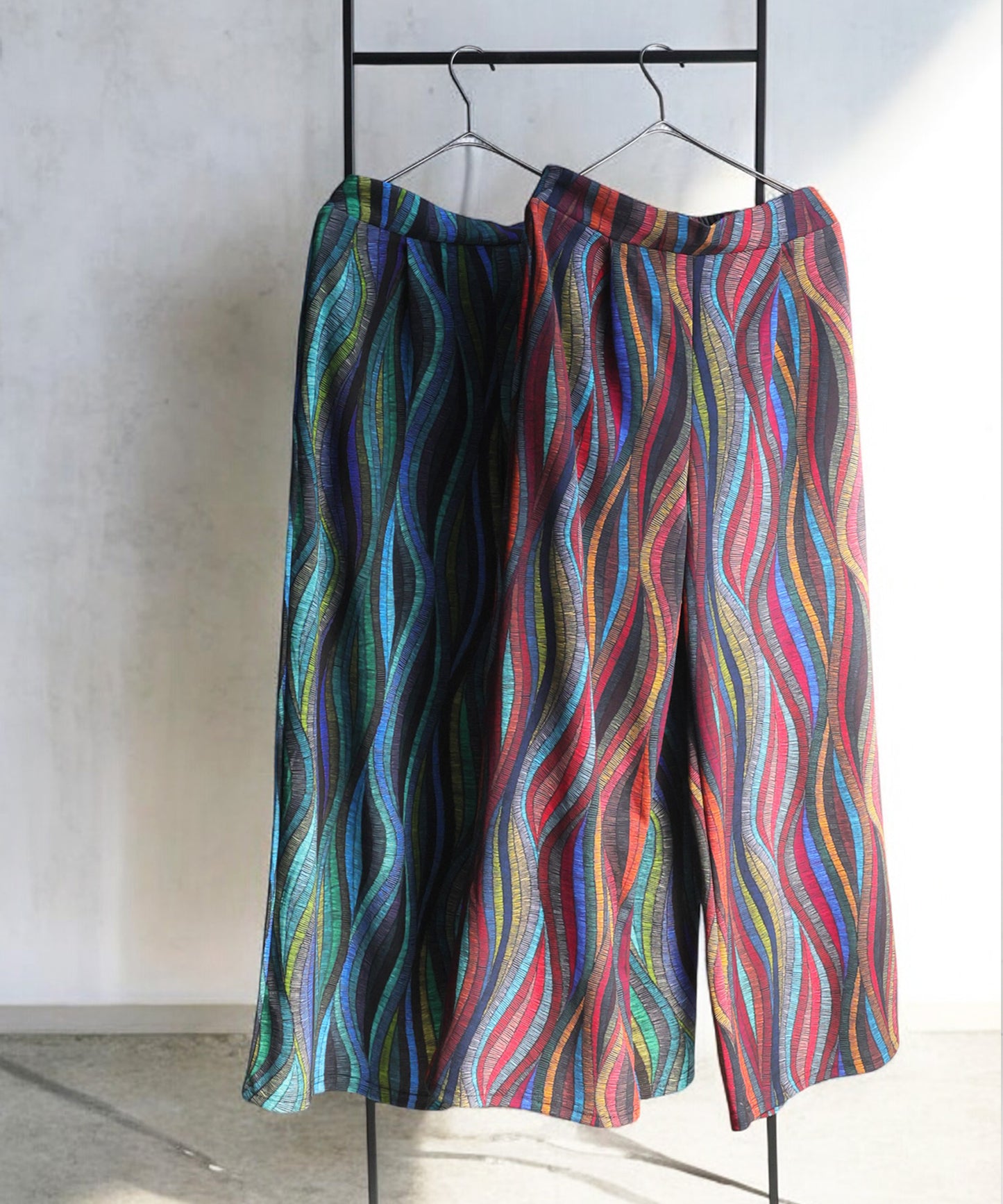 Wave Pattern Wide Pants Ladies