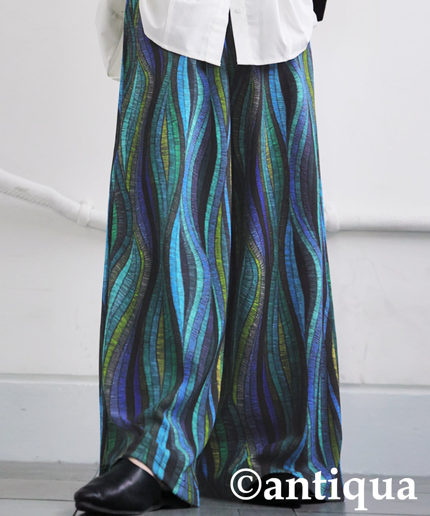 Wave Pattern Wide Pants Ladies