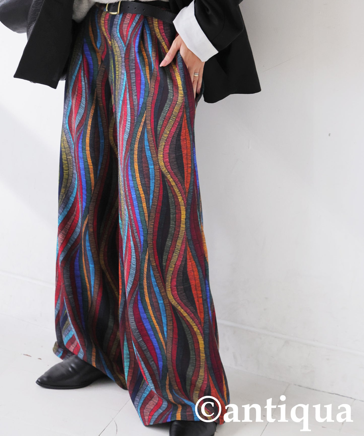 Wave Pattern Wide Pants Ladies
