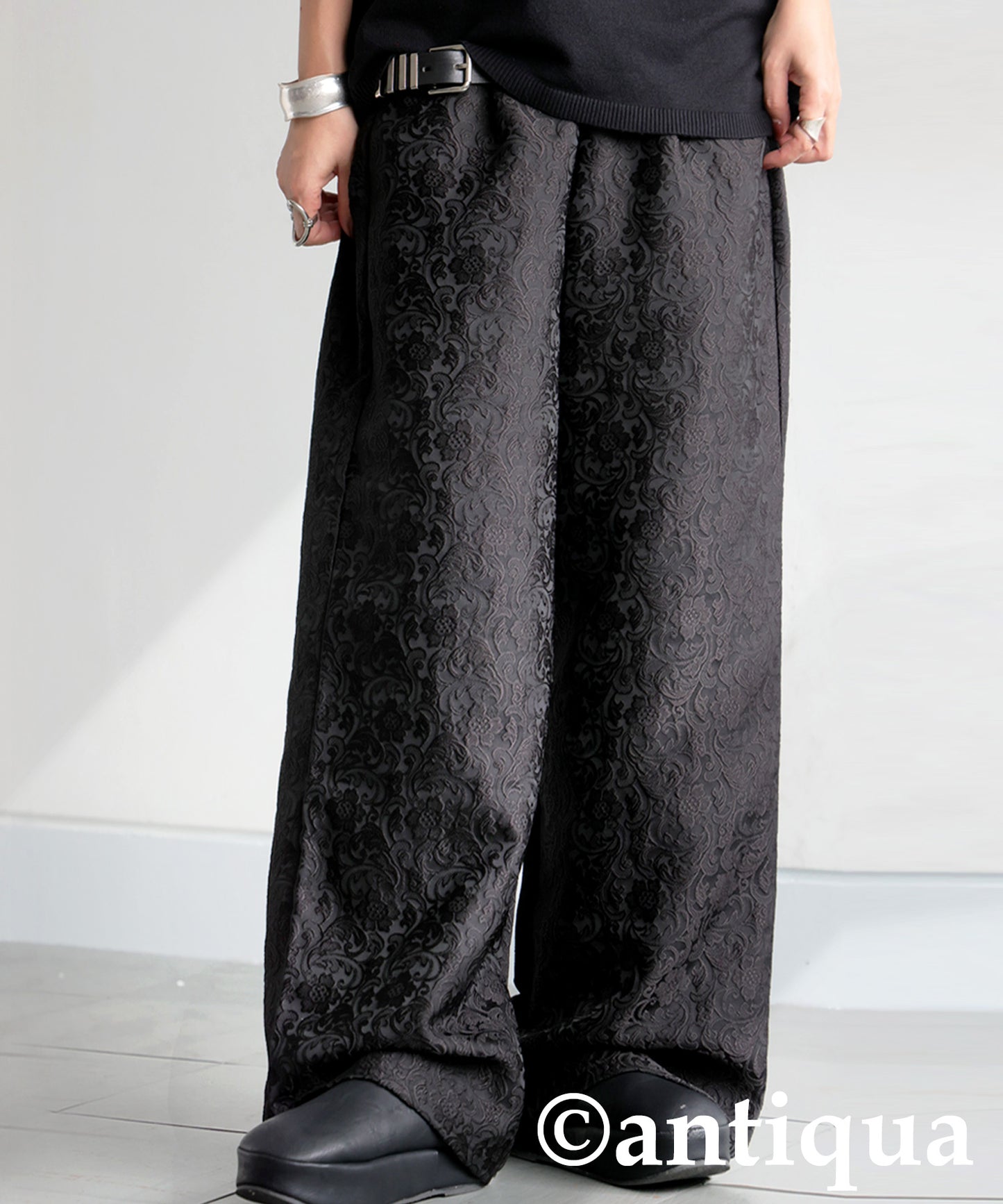 Jacquard Wide Straight Pants Ladies