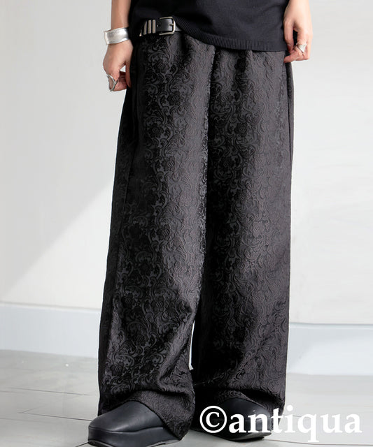 Jacquard Wide Straight Pants Ladies