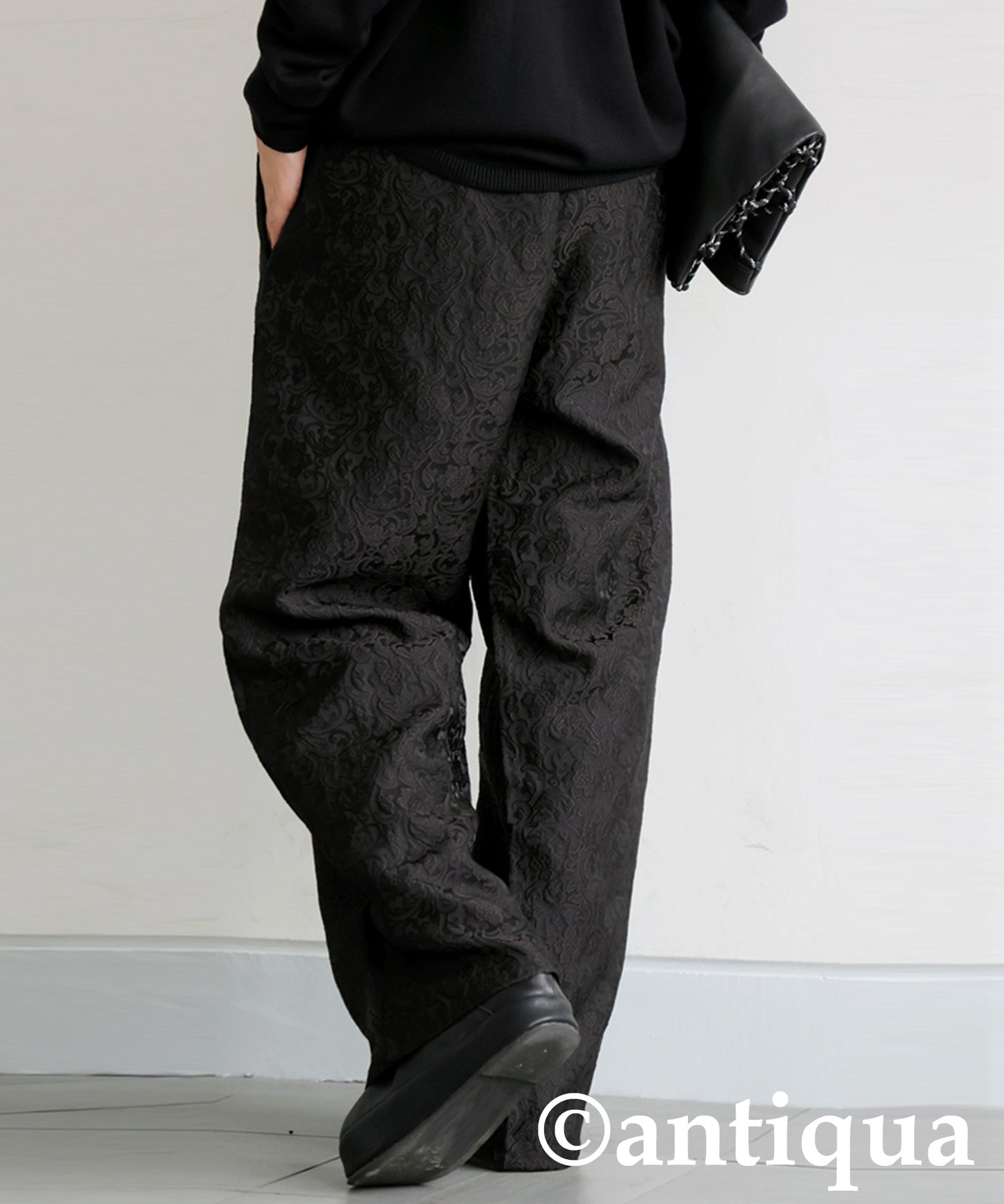 Jacquard Wide Straight Pants Ladies