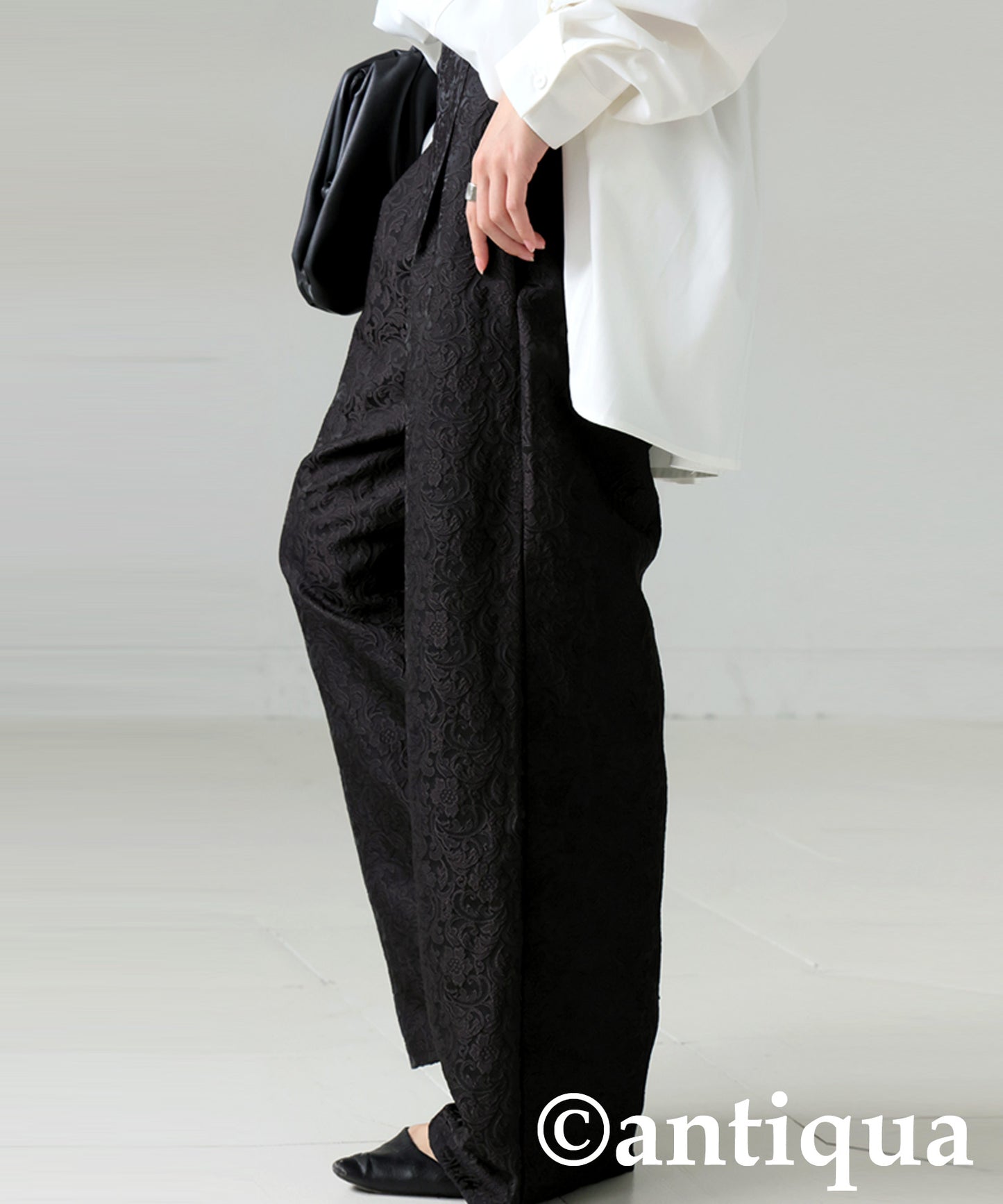 Jacquard Wide Straight Pants Ladies