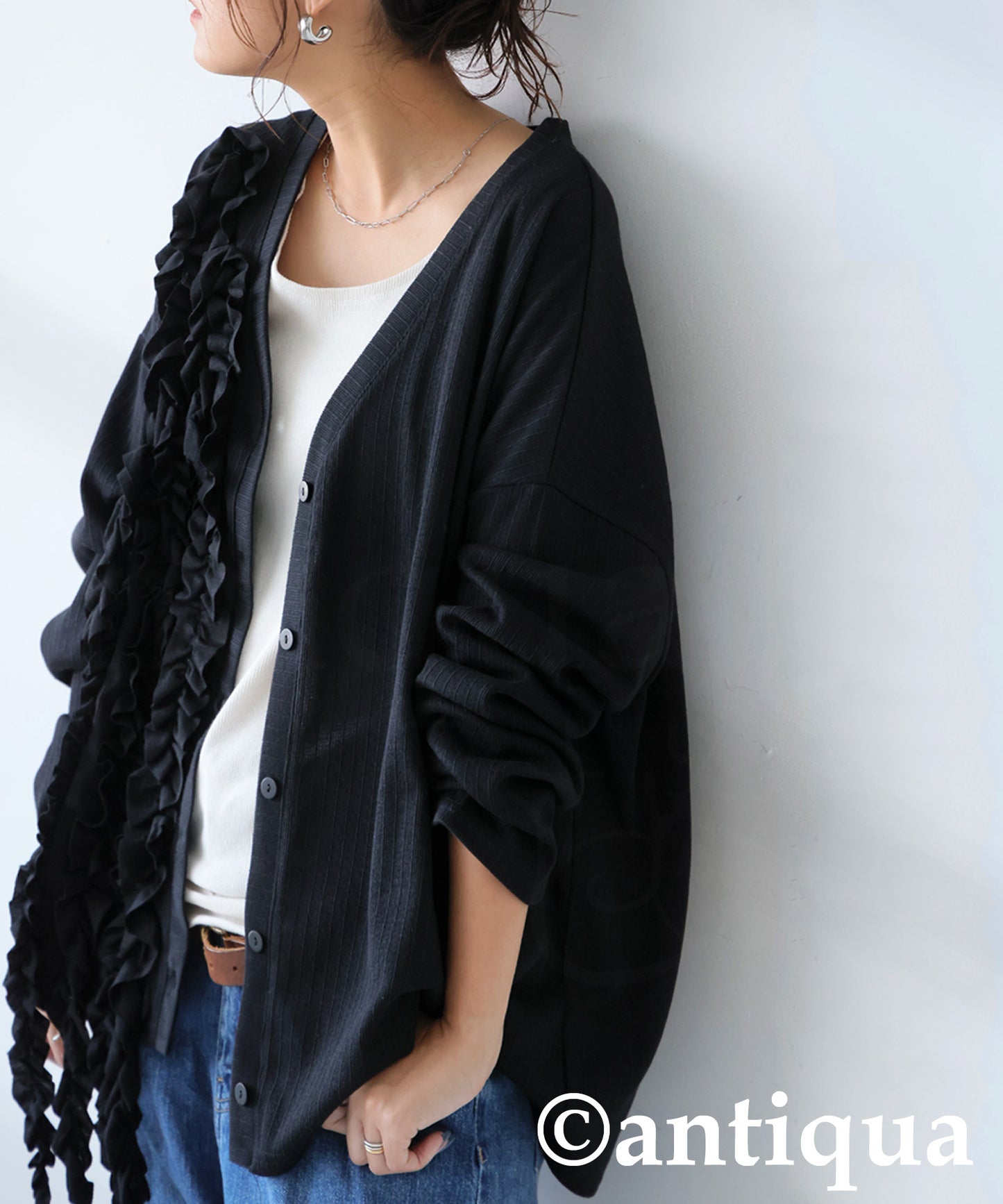 Frilled Cardigan Ladies