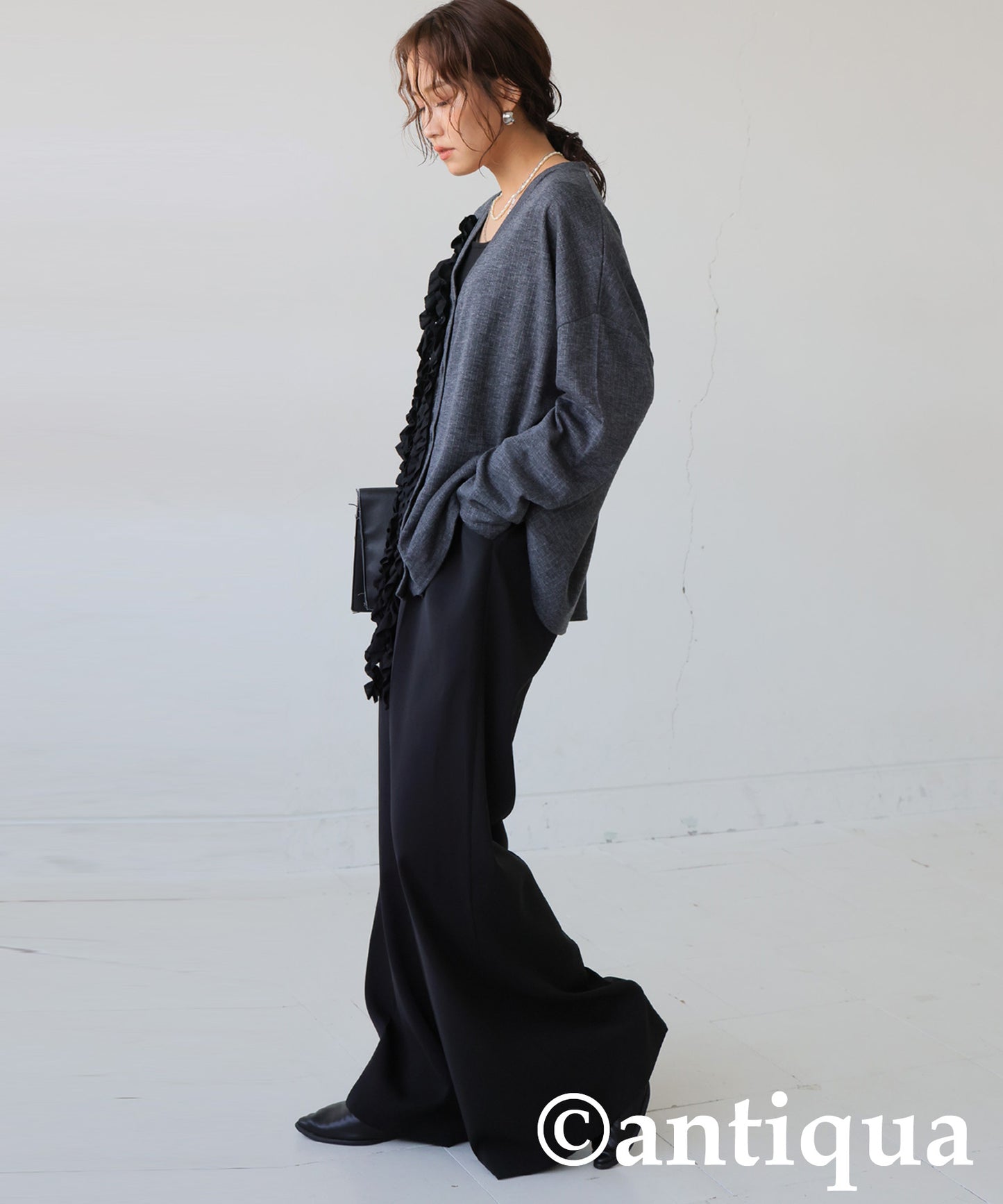 Frilled Cardigan Ladies