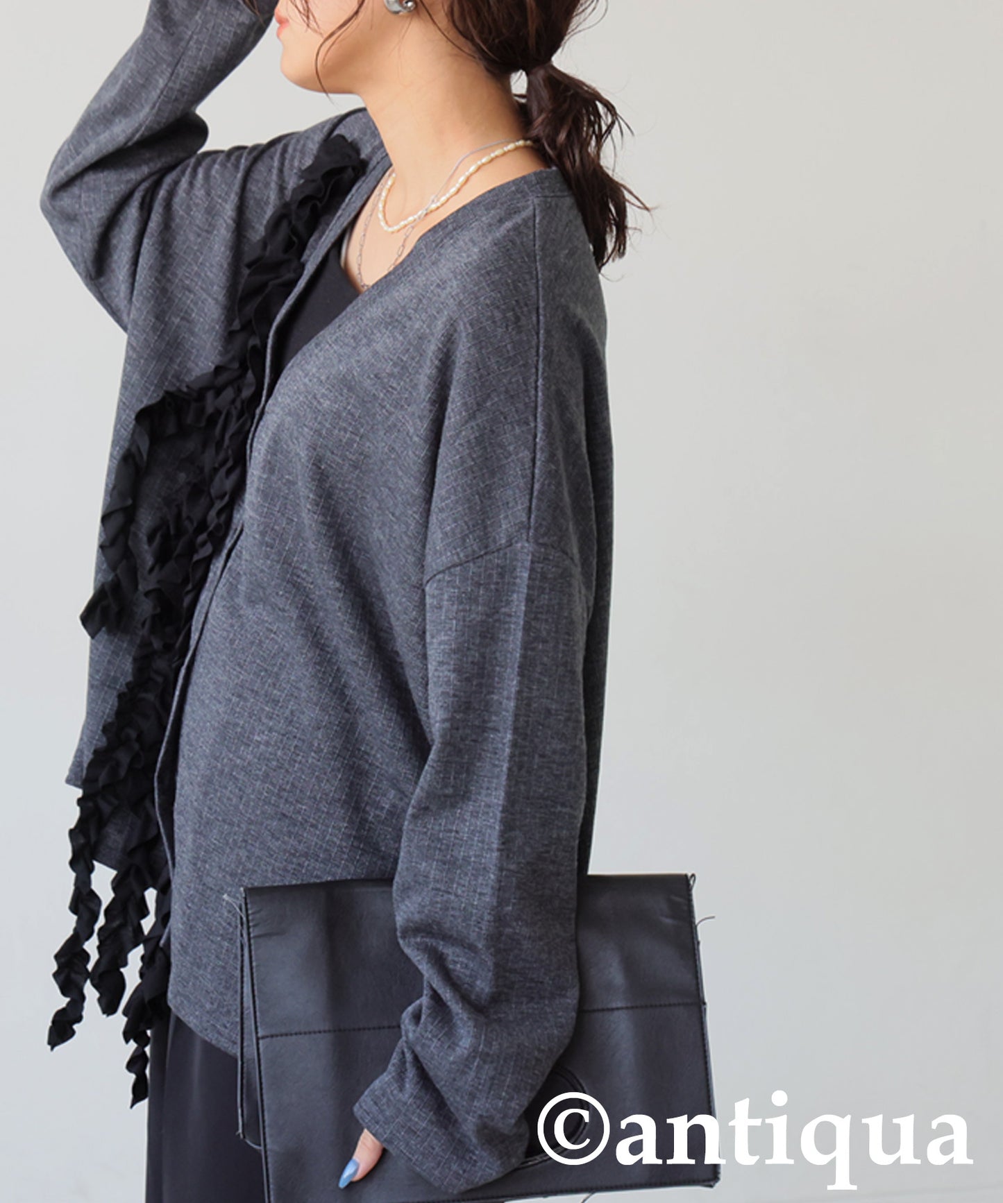 Frilled Cardigan Ladies