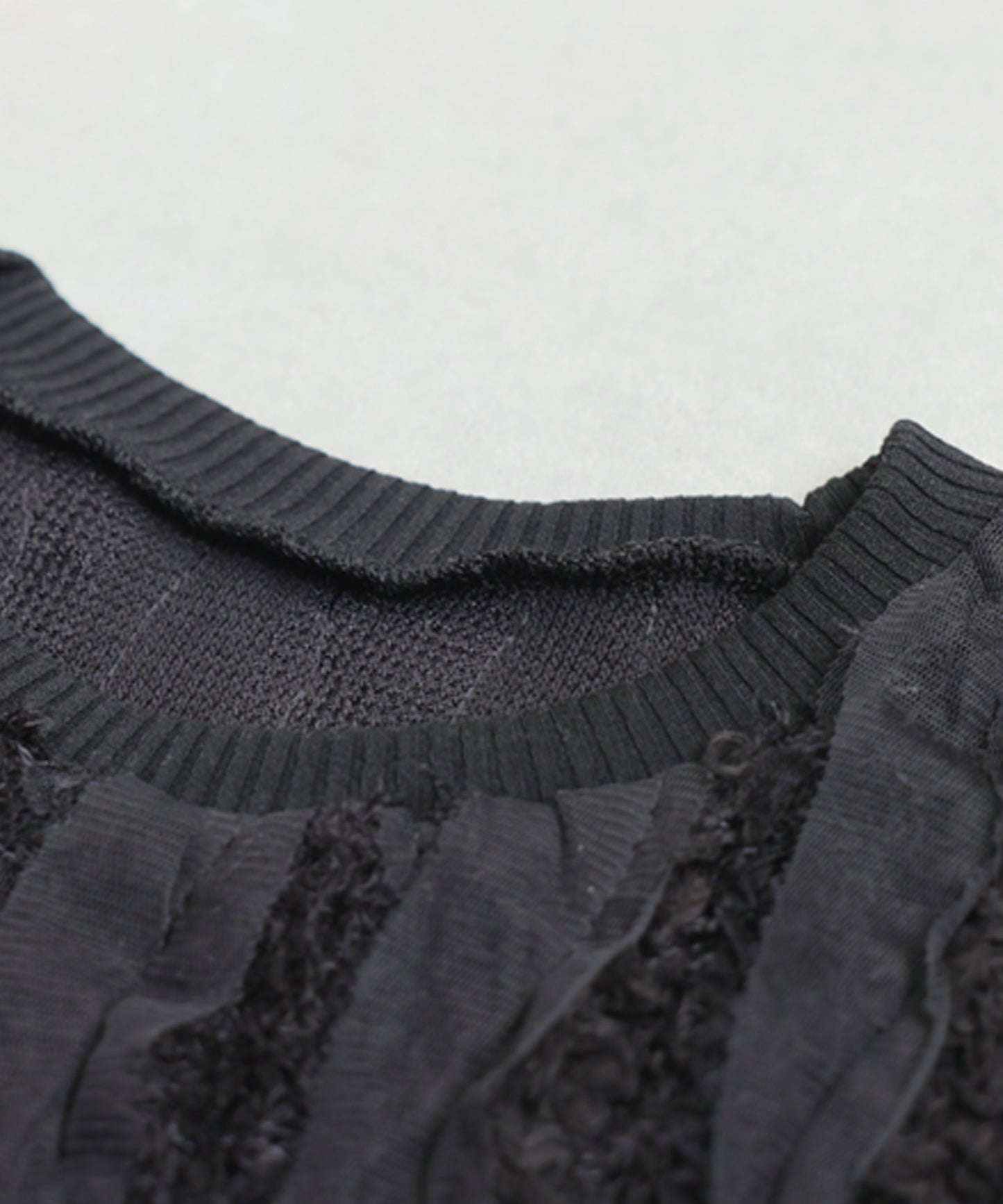 Mixed Material Pullover Ladies