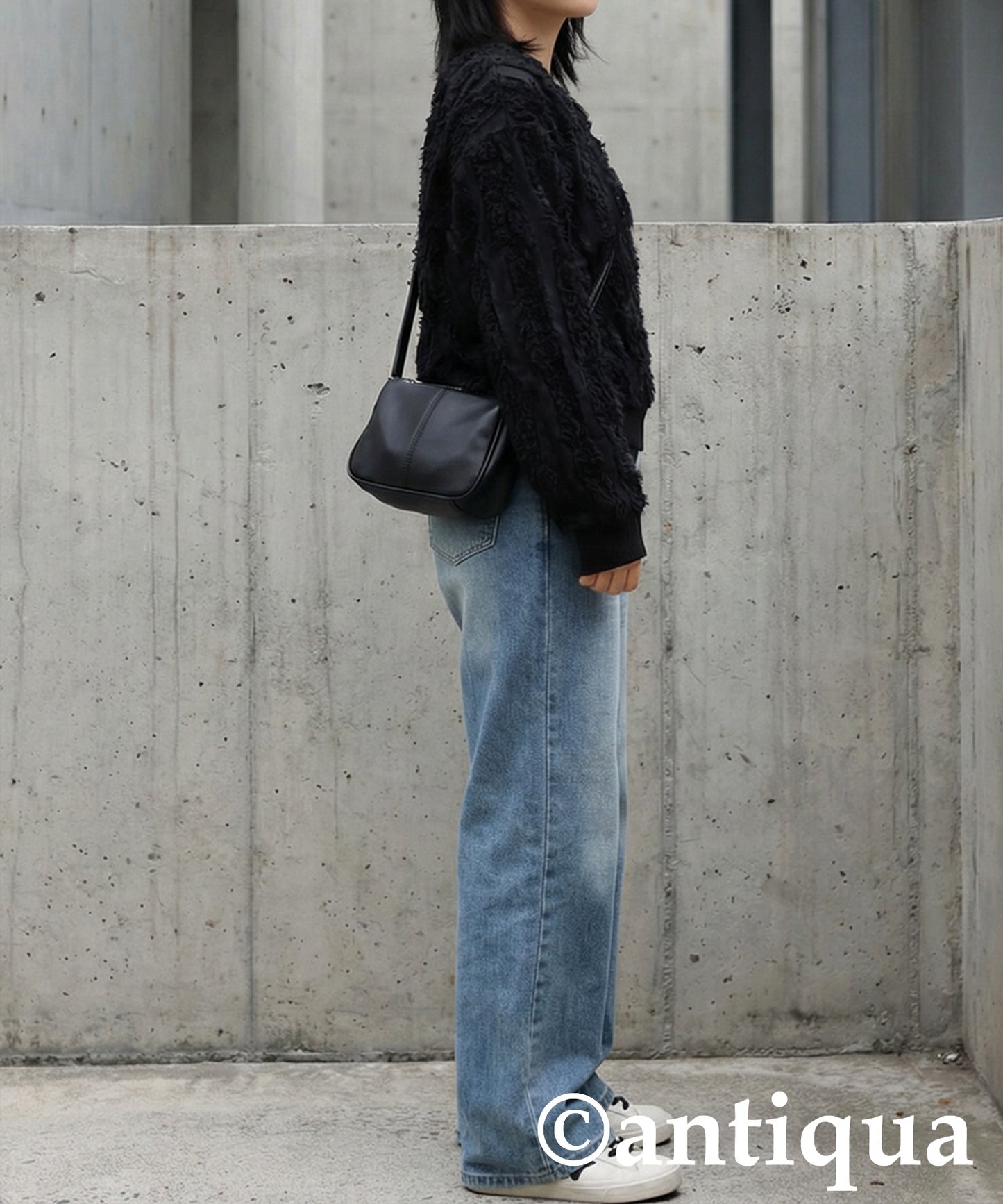 Mixed Material Pullover Ladies