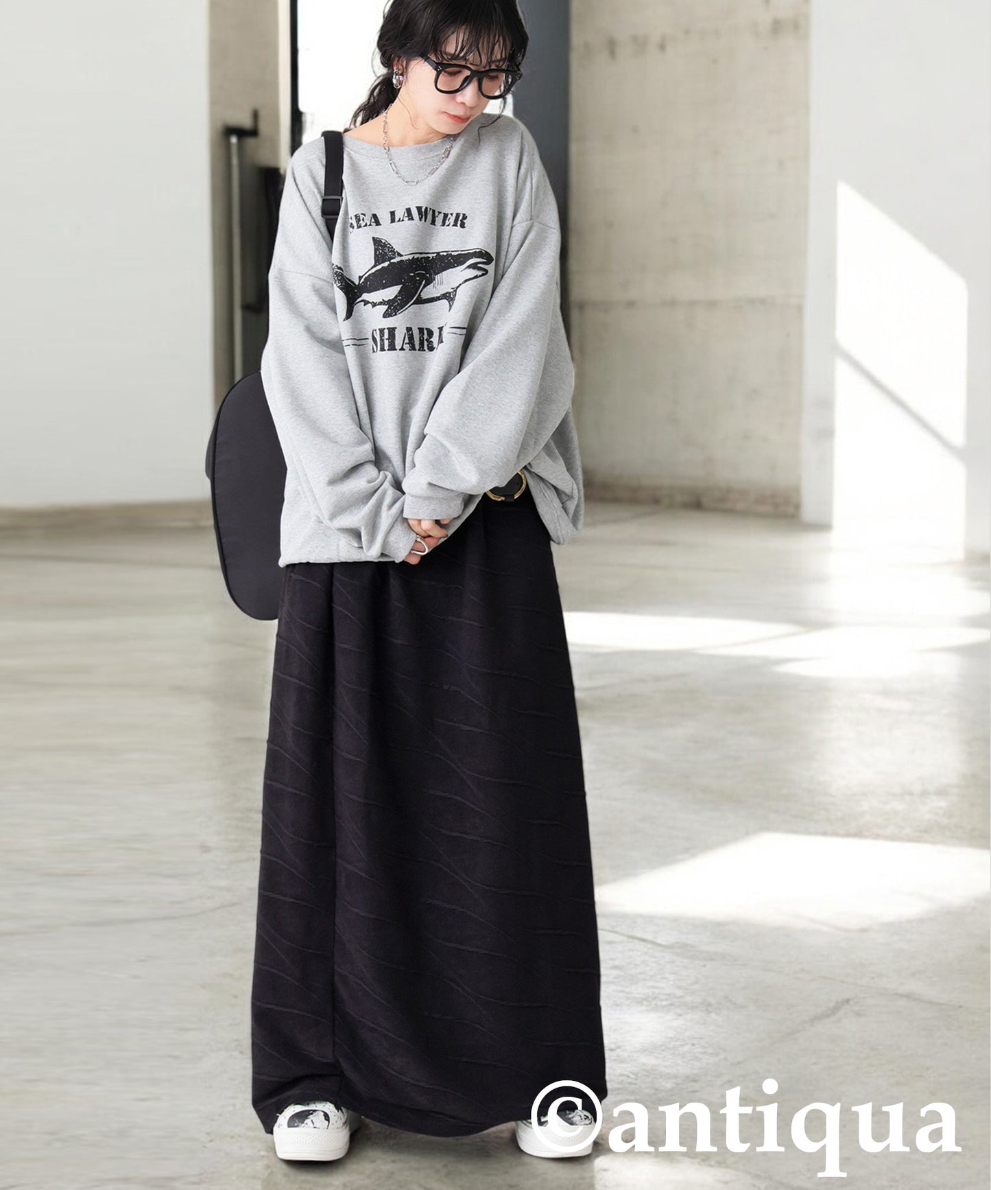 Wave Pattern Long Skirt Ladies