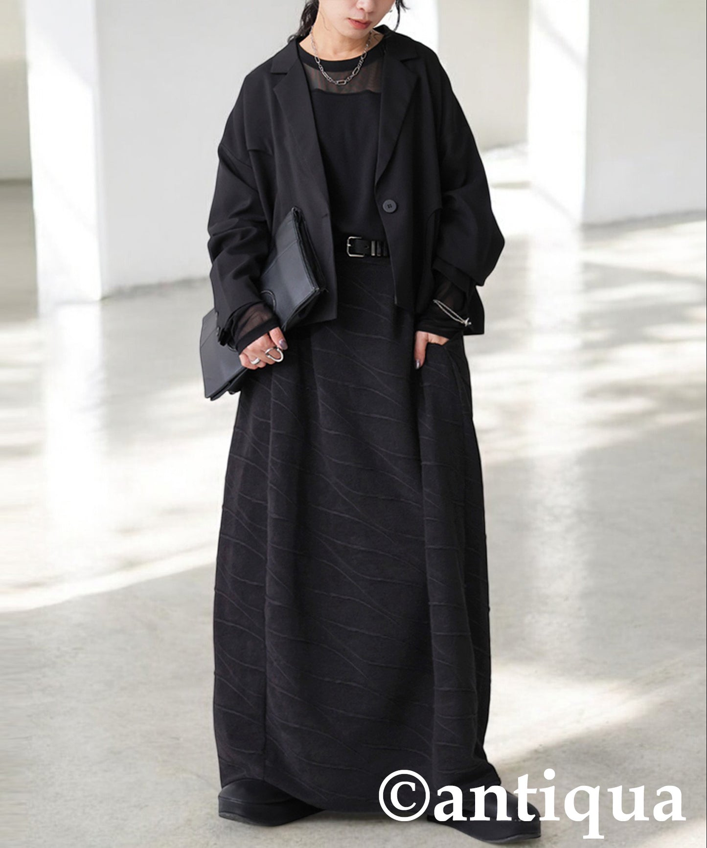 Wave Pattern Long Skirt Ladies