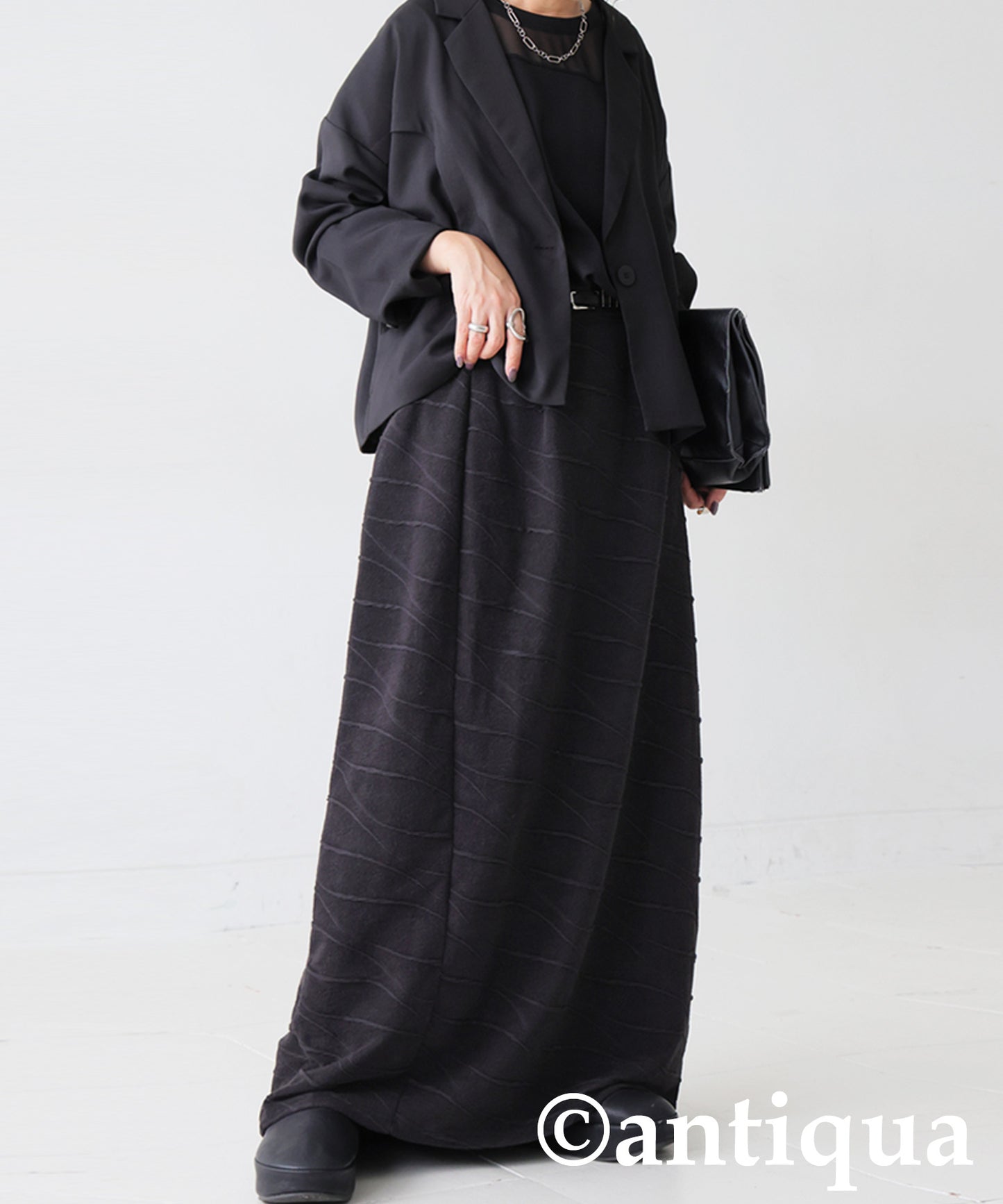 Wave Pattern Long Skirt Ladies