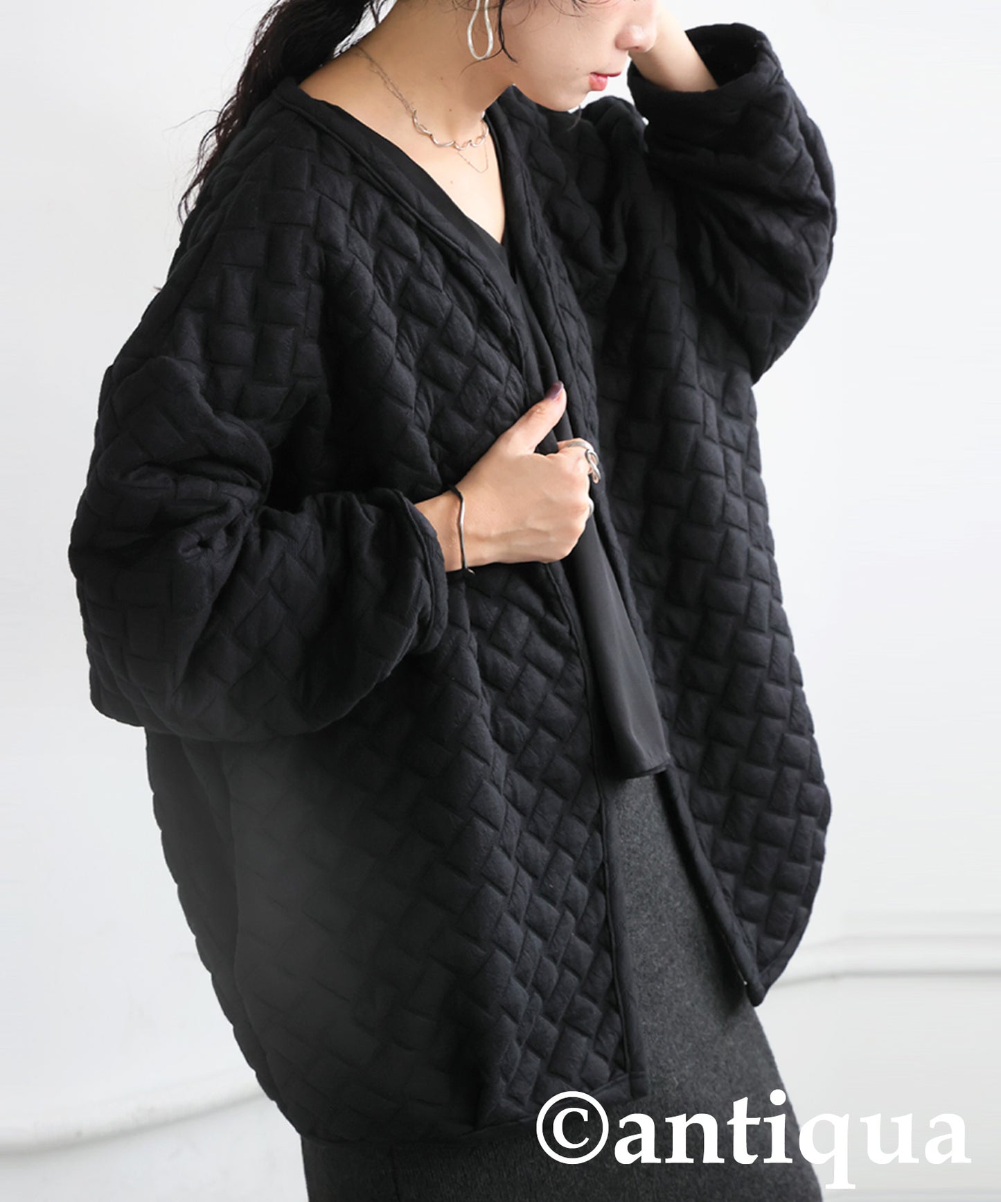 Quilted Long-Sleeved Cardigan Ladies