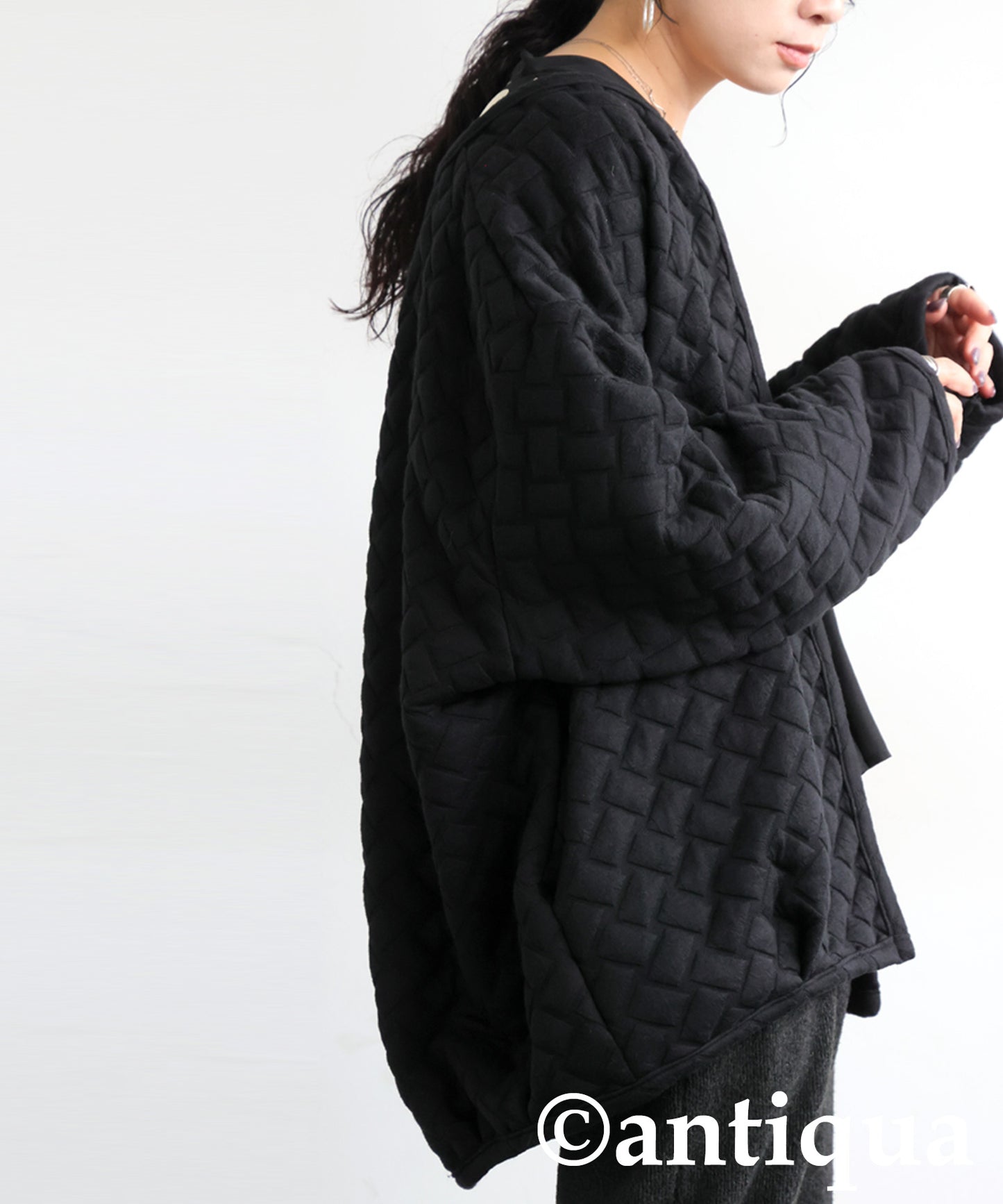 Quilted Long-Sleeved Cardigan Ladies