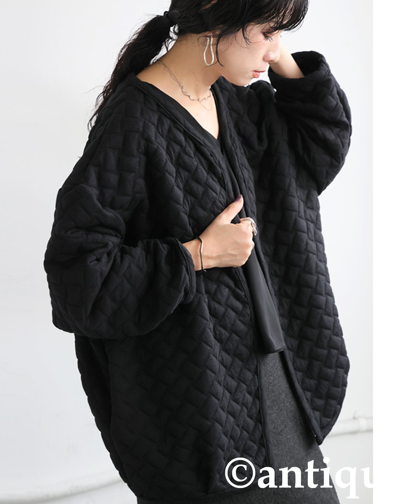 Quilted Long-Sleeved Cardigan Ladies