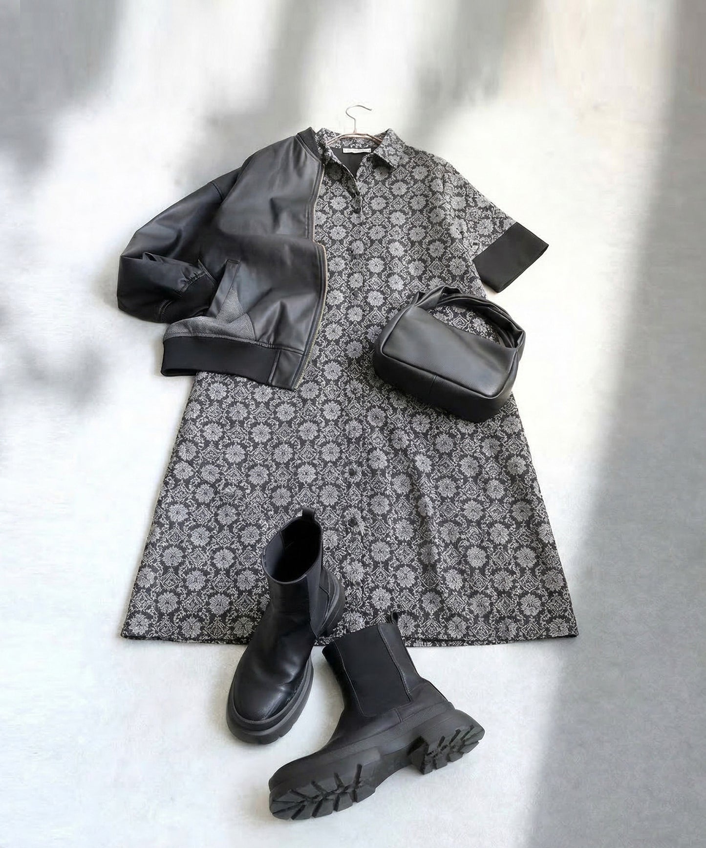 Damask Pattern Dress Ladies