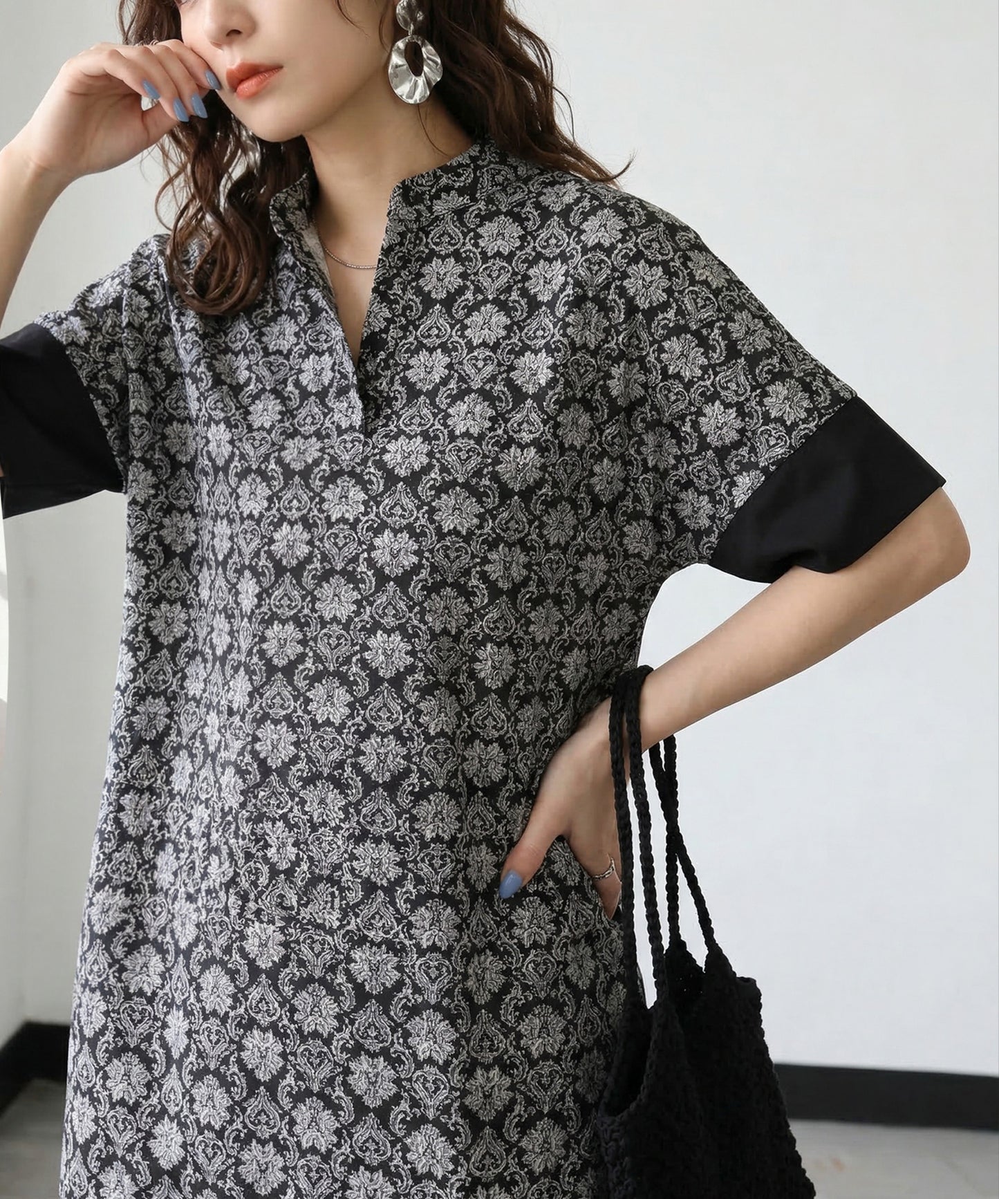 Damask Pattern Dress Ladies