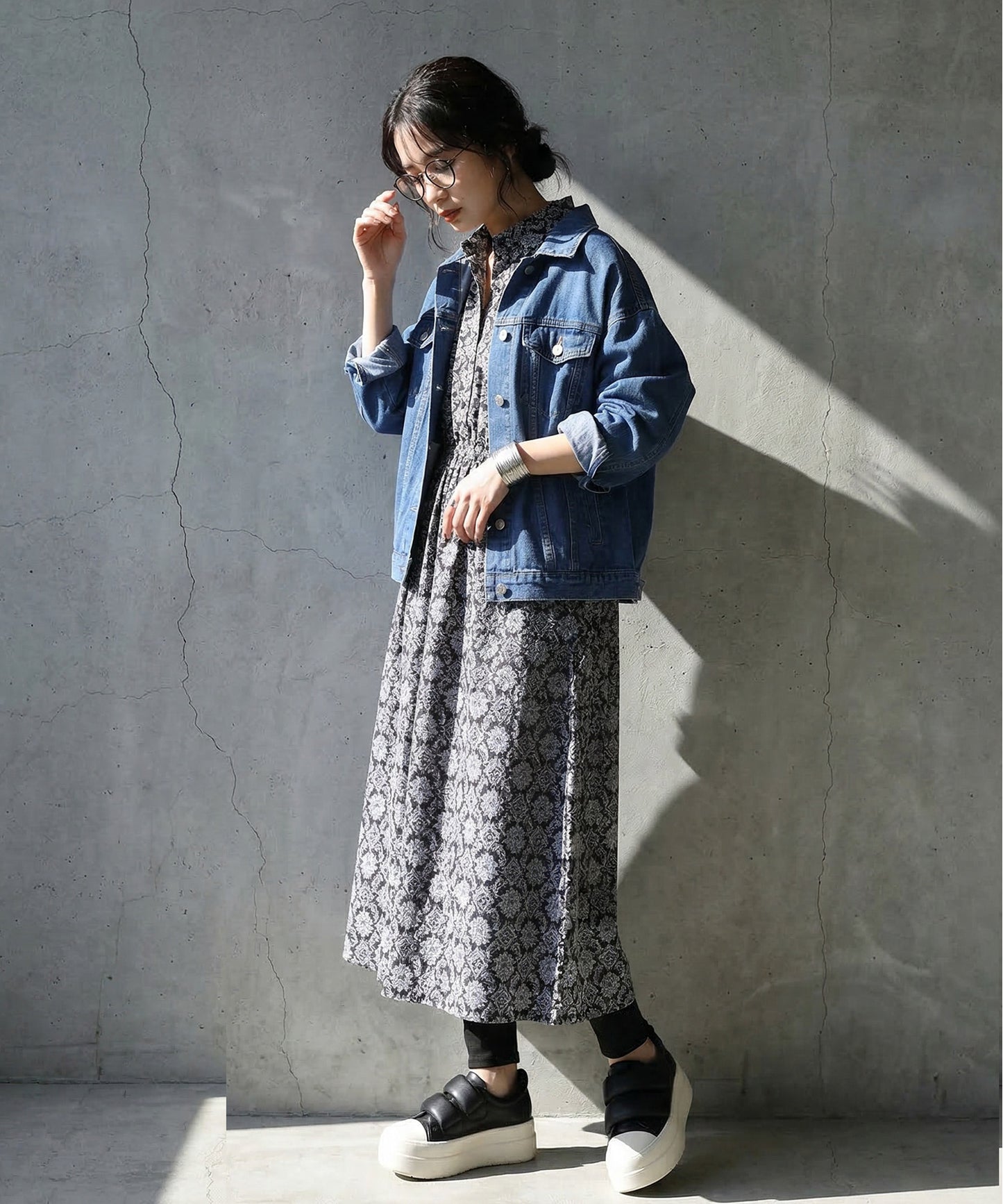 Damask Pattern Dress Ladies