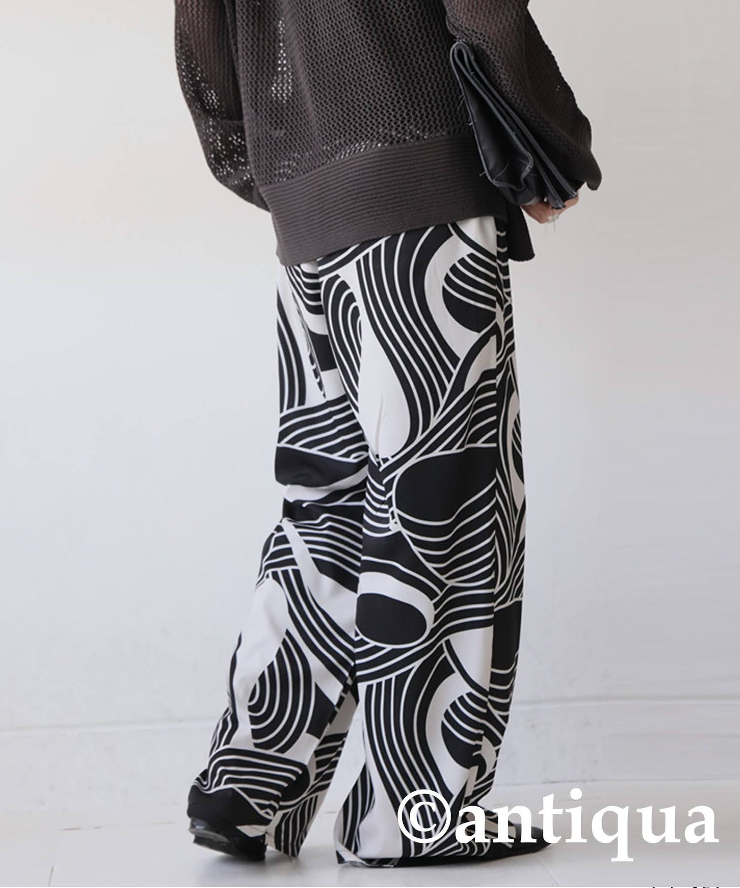 Geometric Wide-Leg Pants Ladies