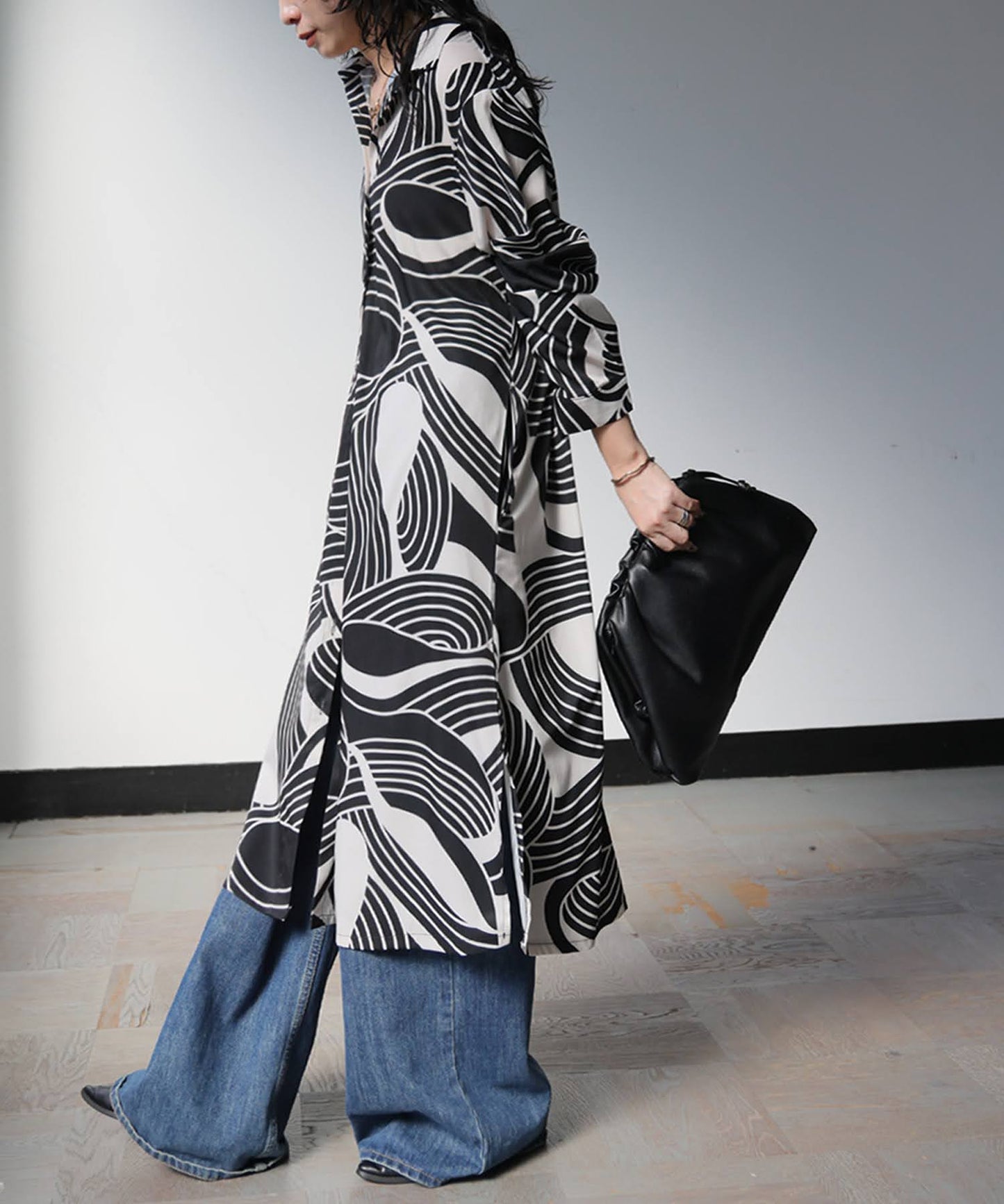 Geometric Print Shirt Dress Ladies