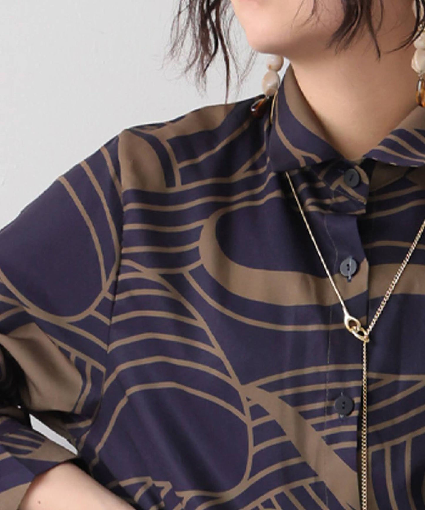 Geometric Print Shirt Dress Ladies