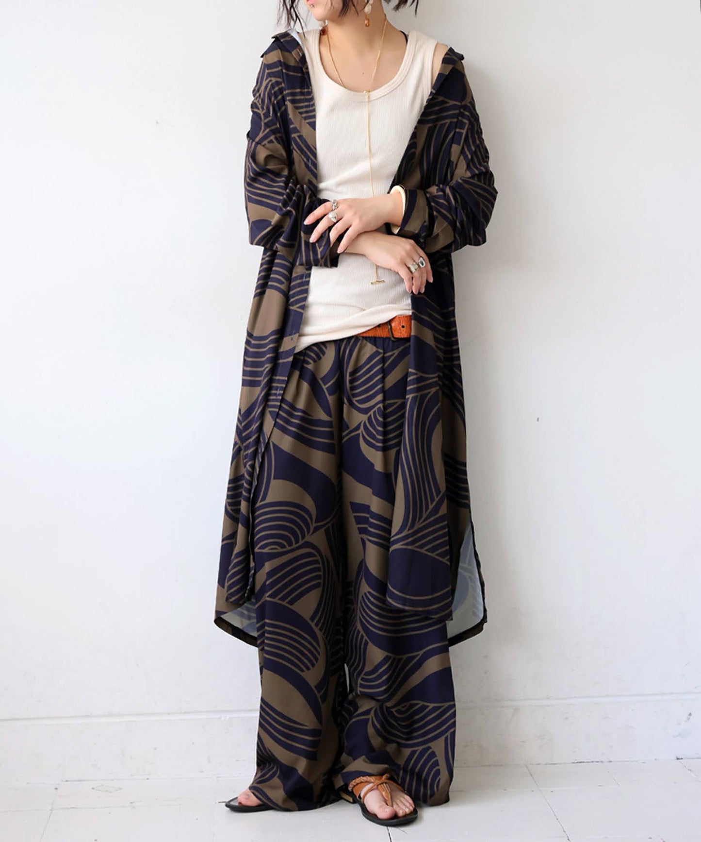 Geometric Print Shirt Dress Ladies