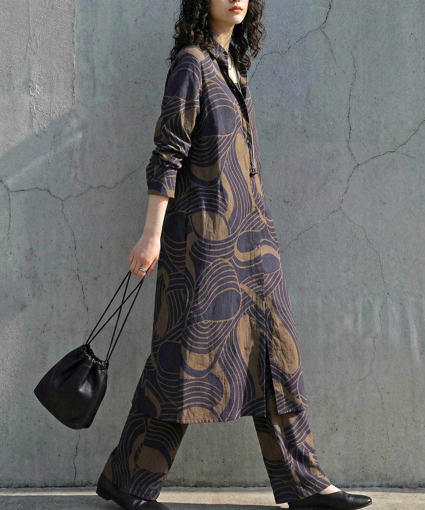 Geometric Print Shirt Dress Ladies