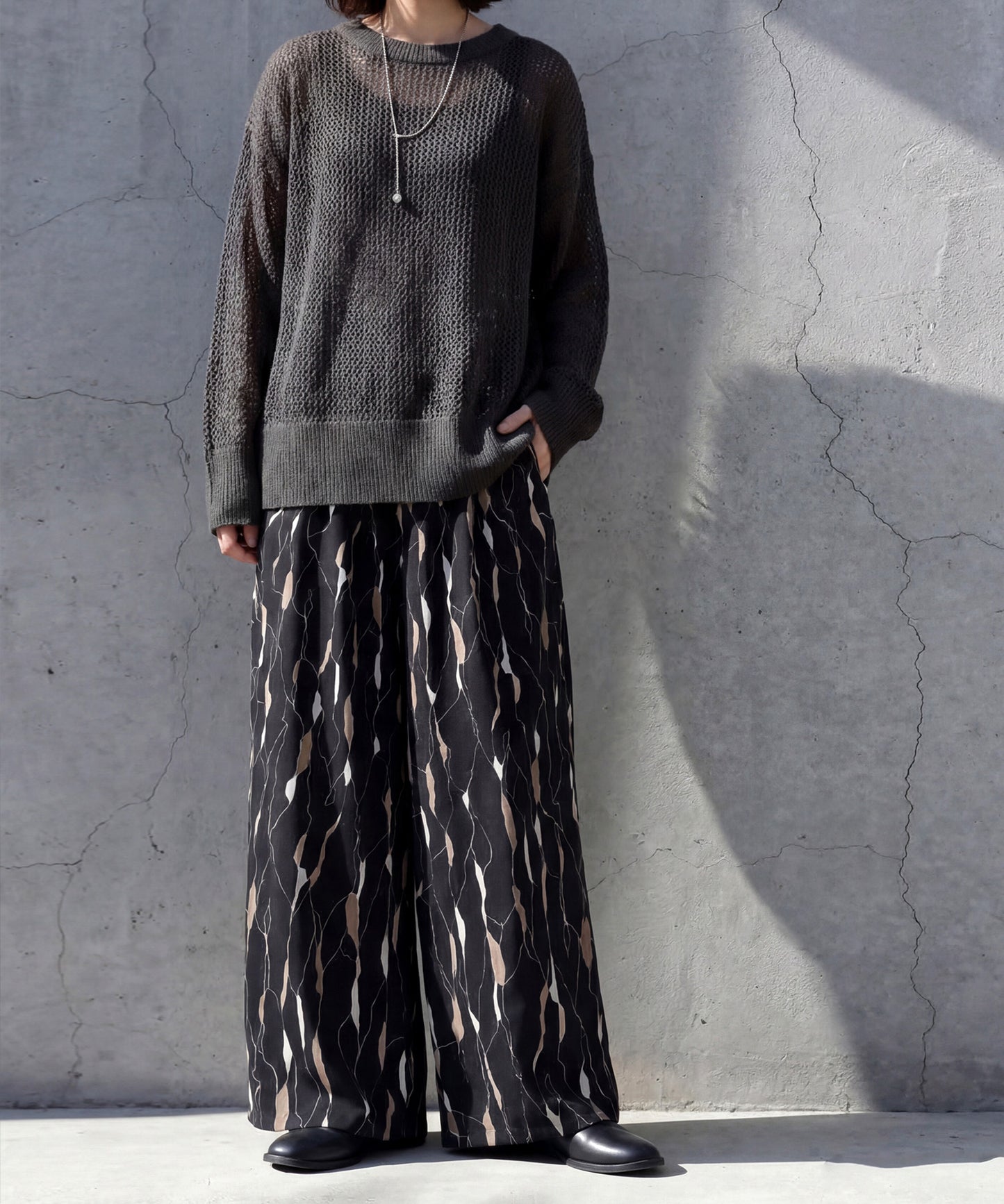 Art Print Loose Wide Pants Ladies