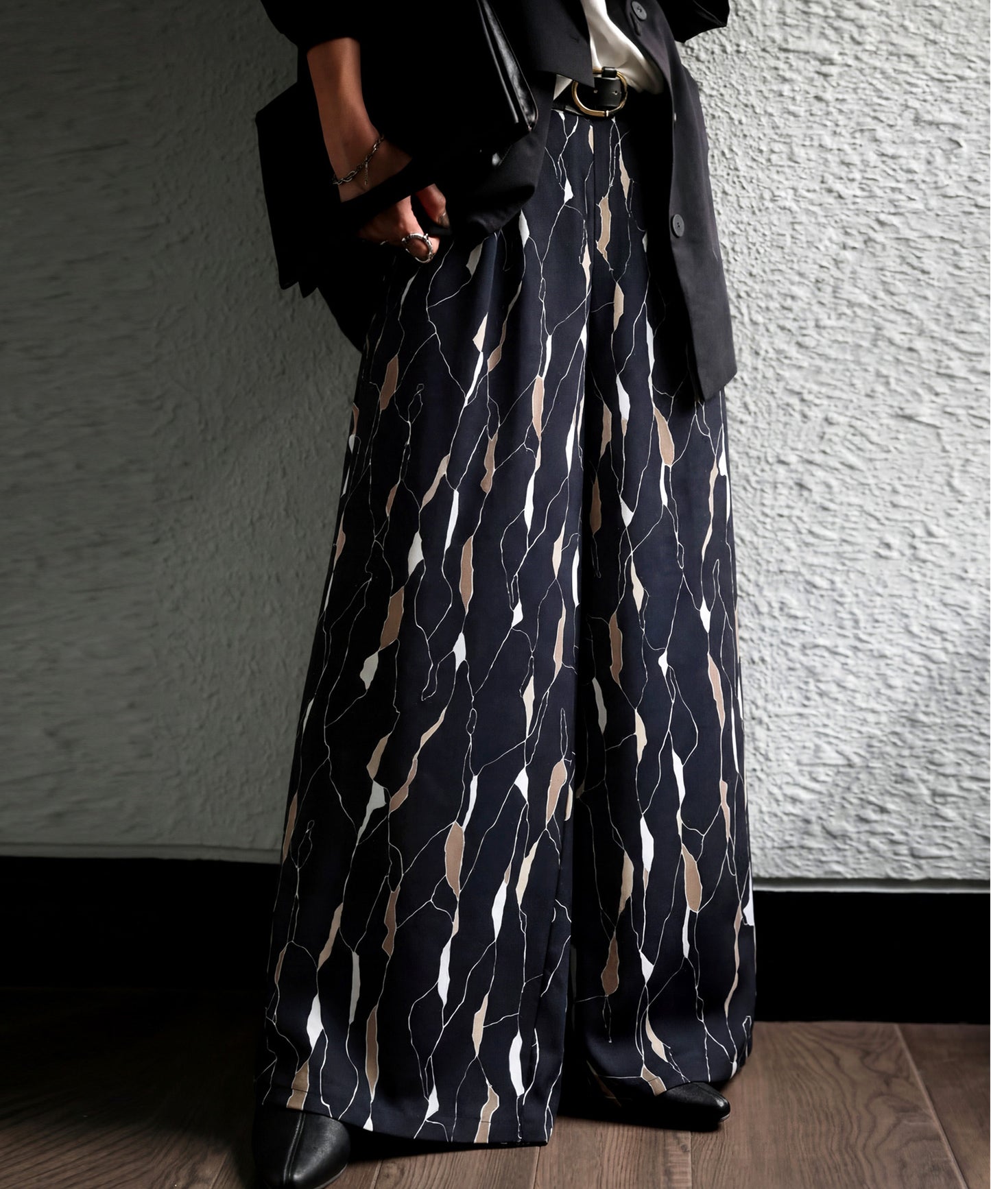 Art Print Loose Wide Pants Ladies