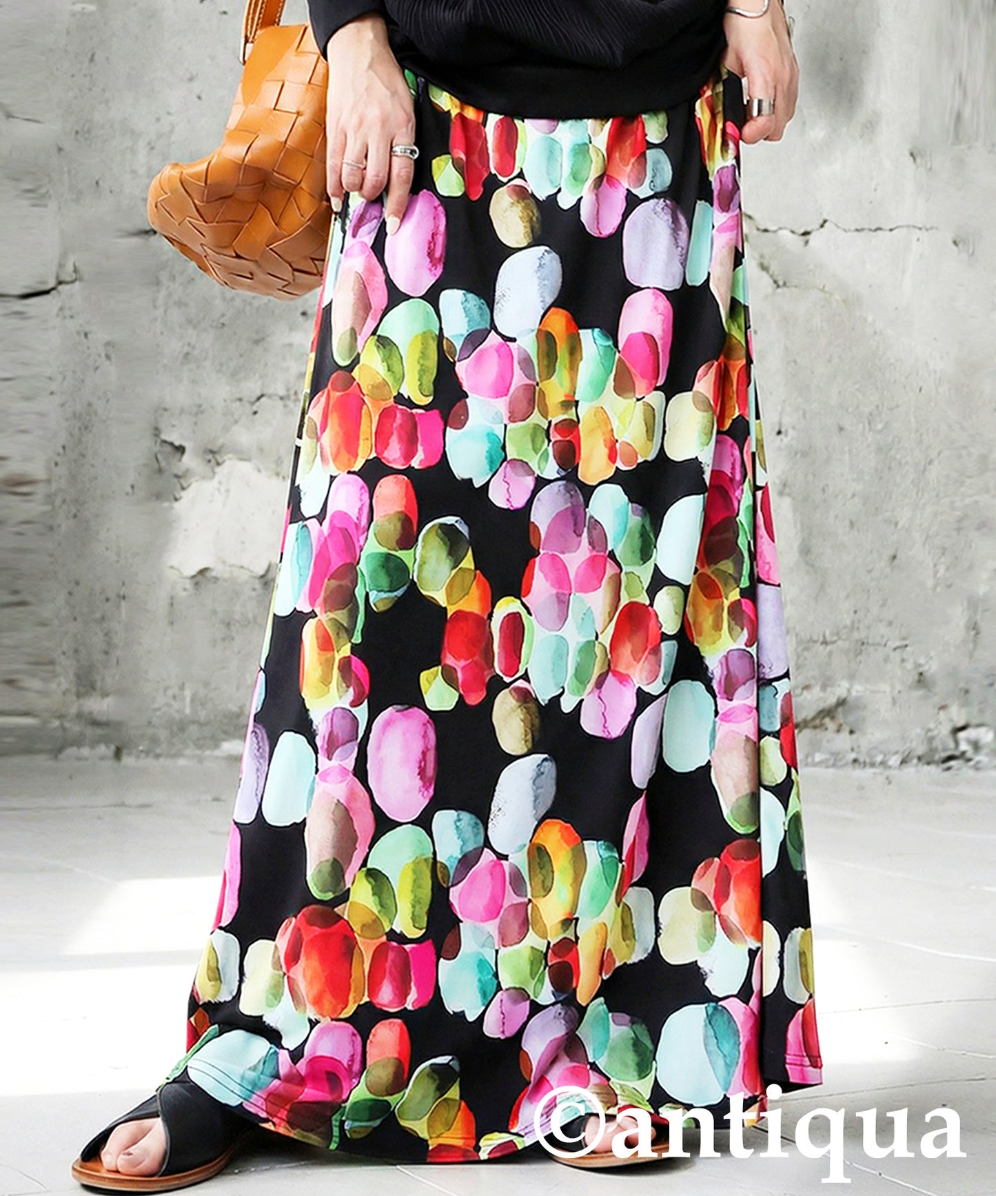 Watercolor Flare Long Skirt Ladies