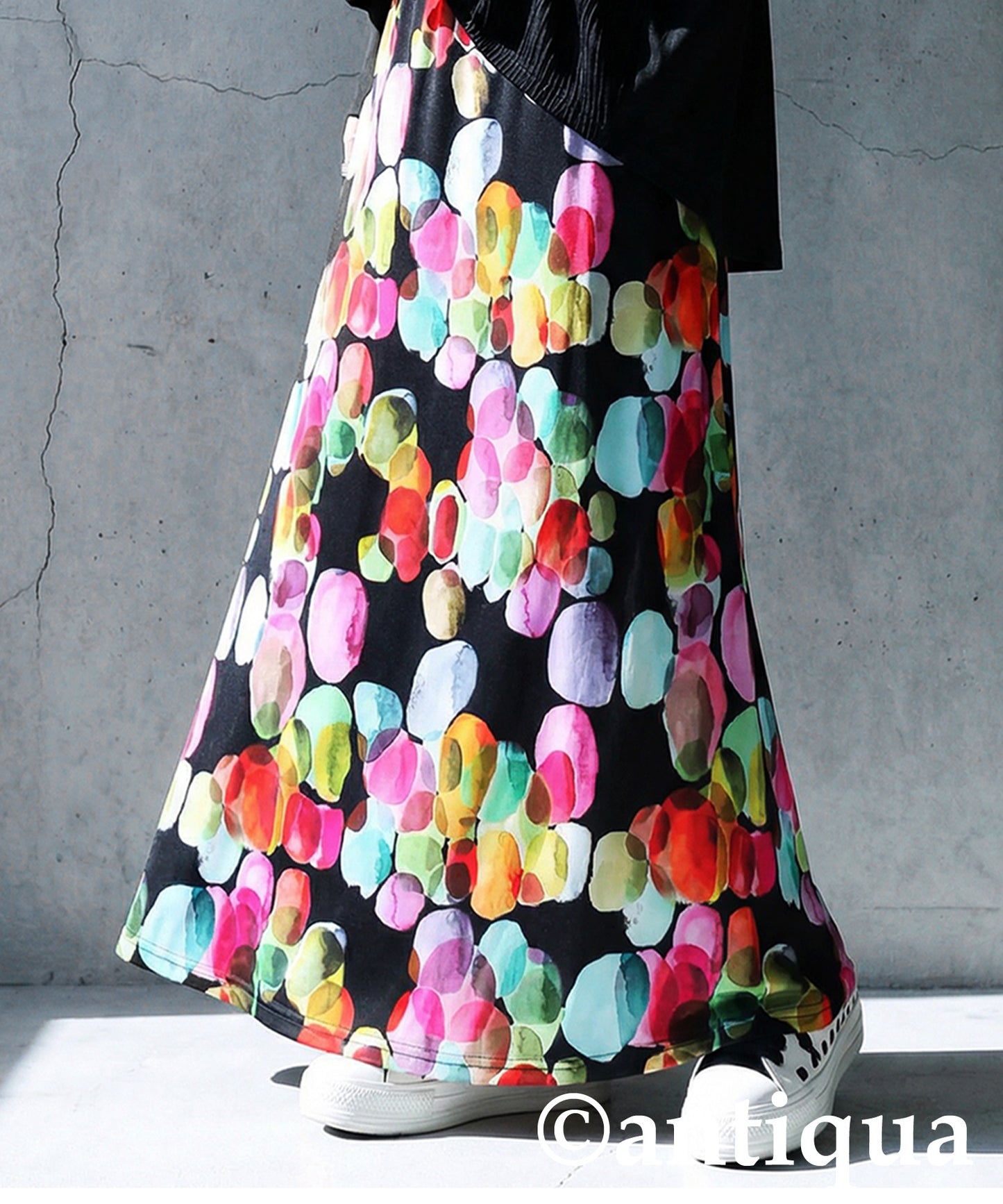 Watercolor Flare Long Skirt Ladies