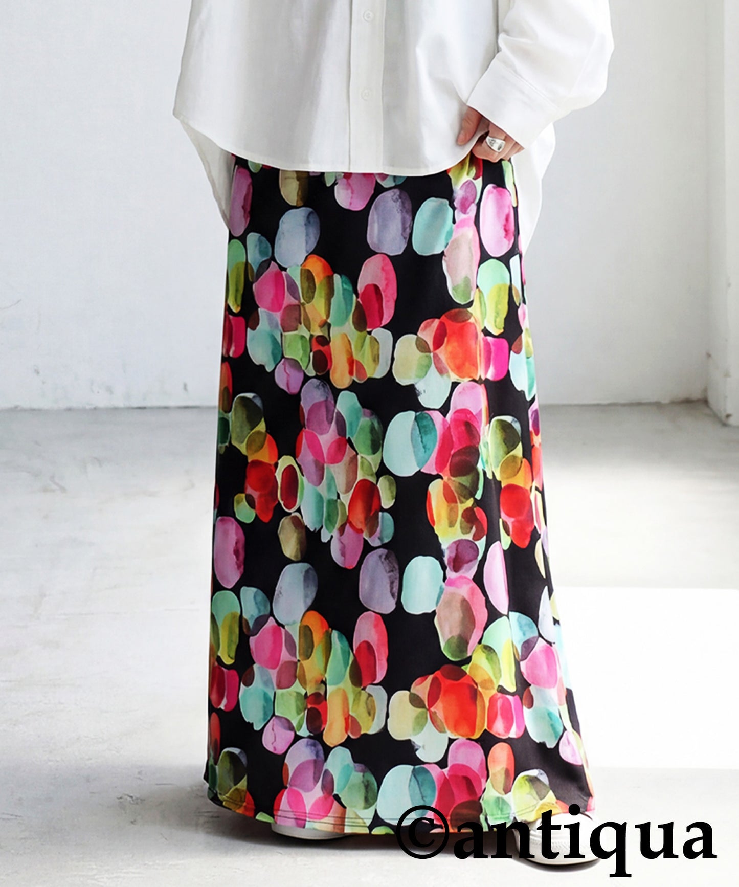 Watercolor Flare Long Skirt Ladies