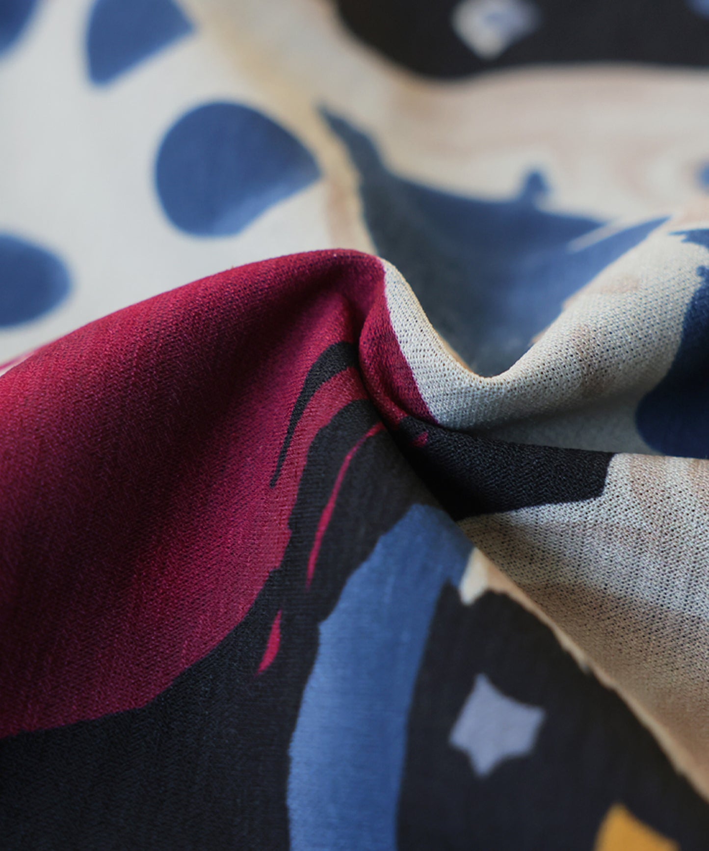 Dot and Floral Print Long Skirt Ladies