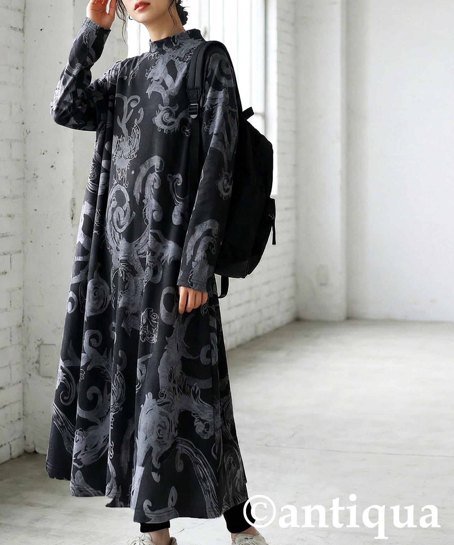 Botanical Print Long Dress Ladies