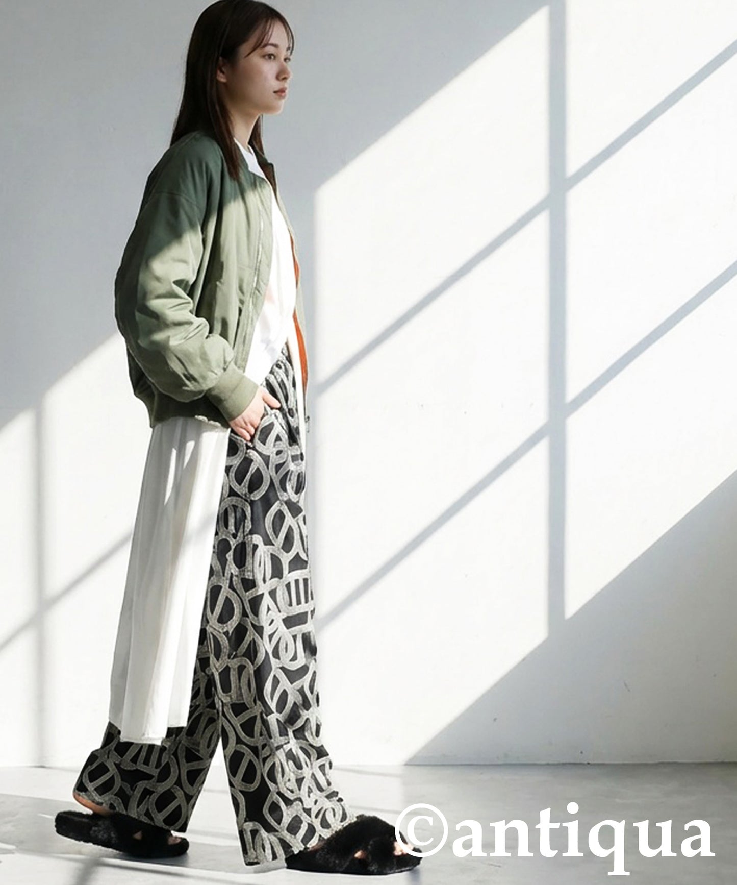 Geometric Wide Pants Ladies