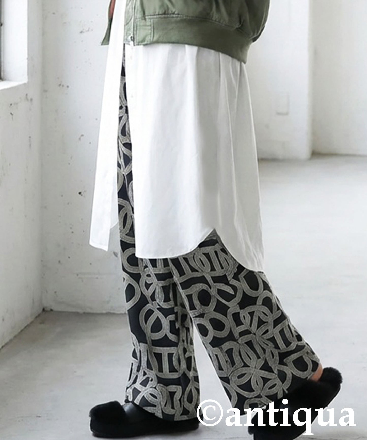 Geometric Wide Pants Ladies