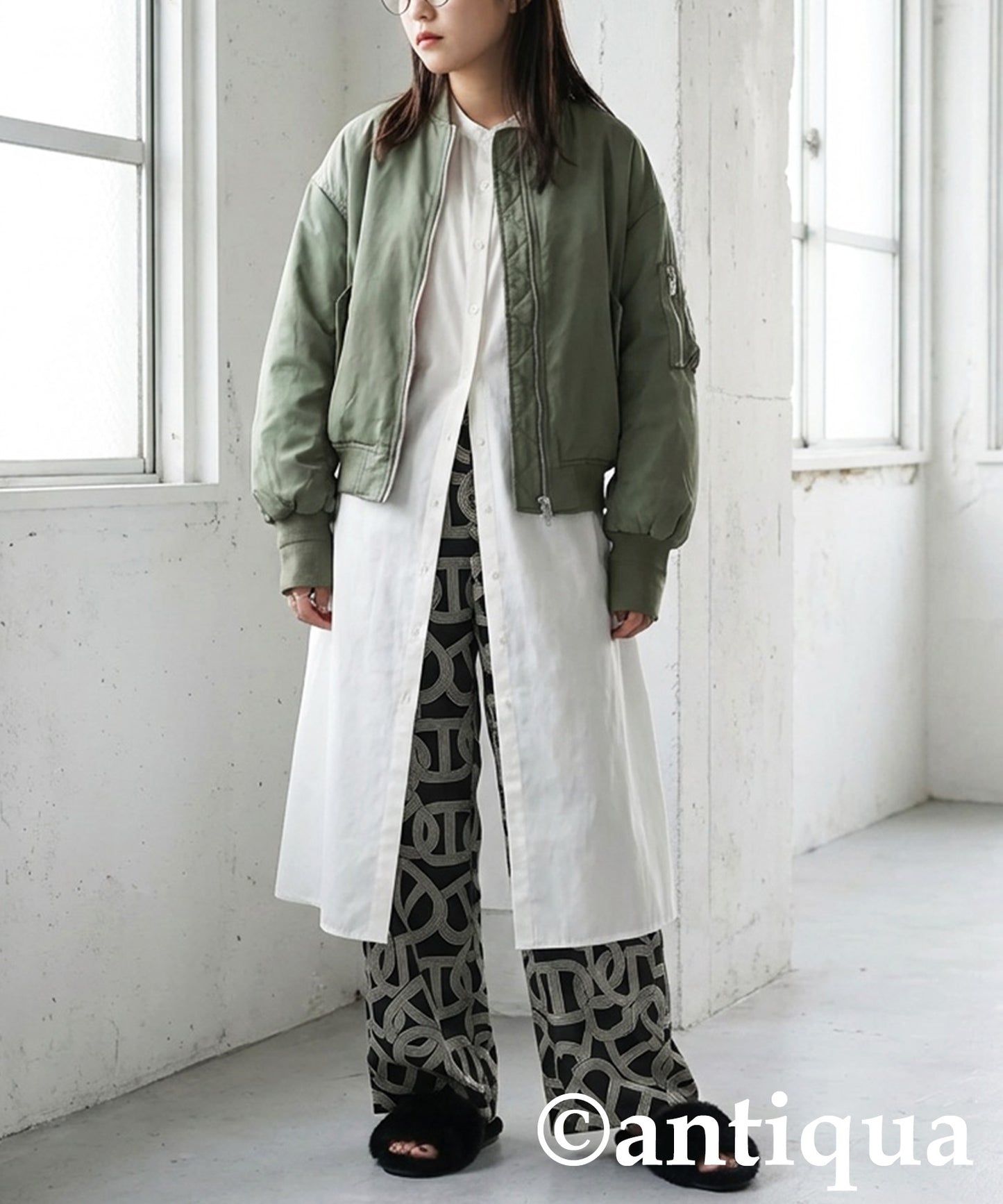 Geometric Wide Pants Ladies