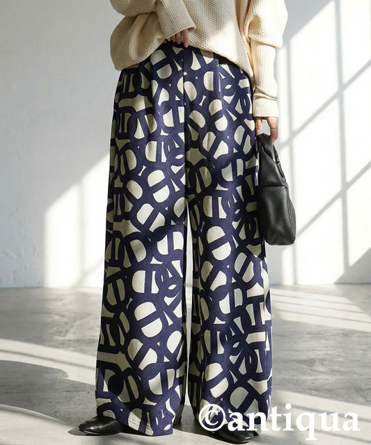 Geometric Wide Pants Ladies
