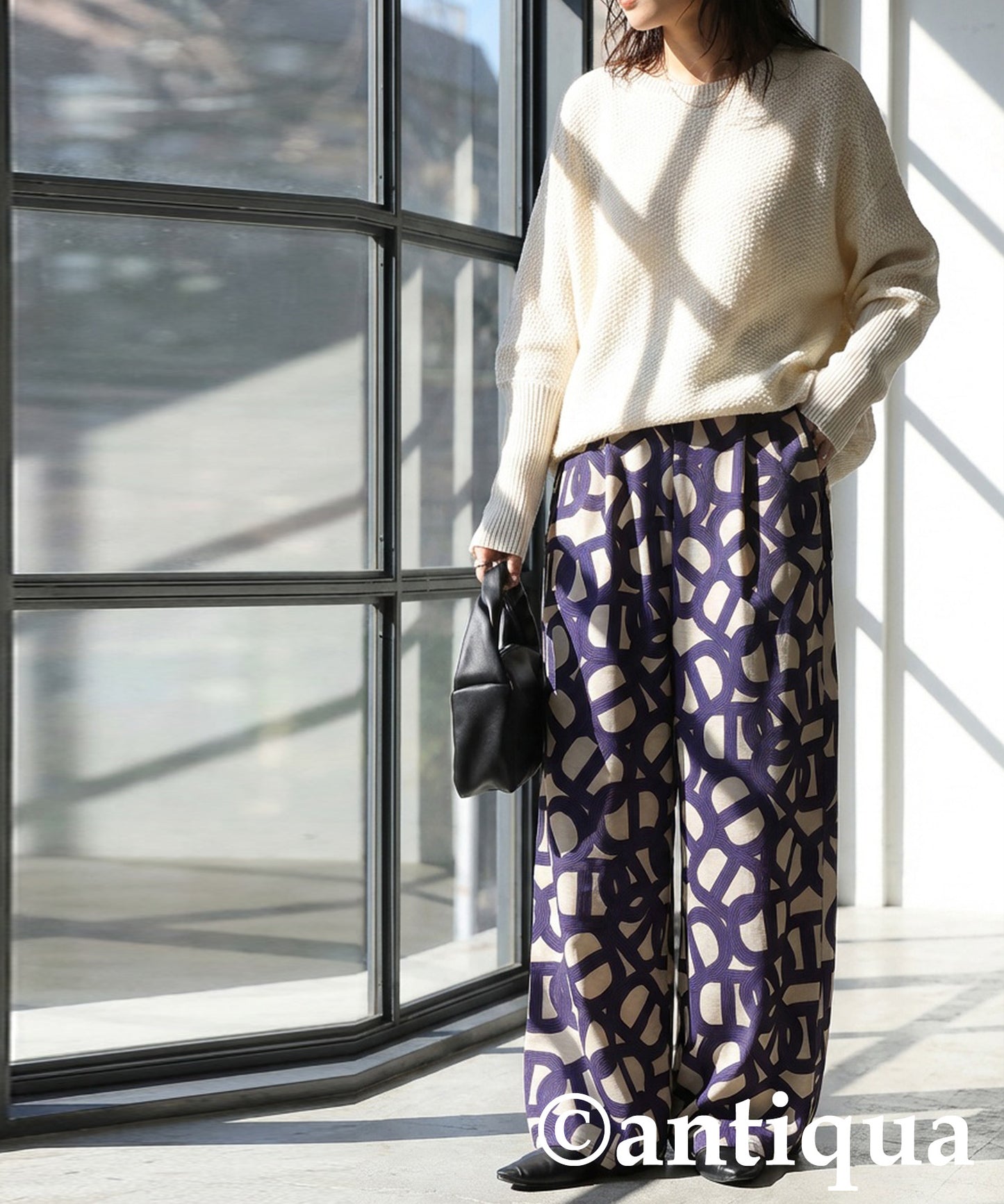 Geometric Wide Pants Ladies