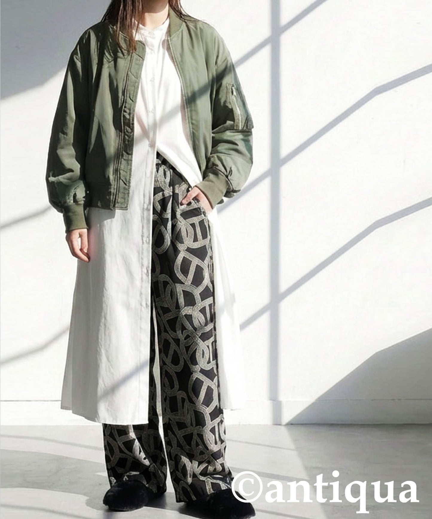 Geometric Wide Pants Ladies