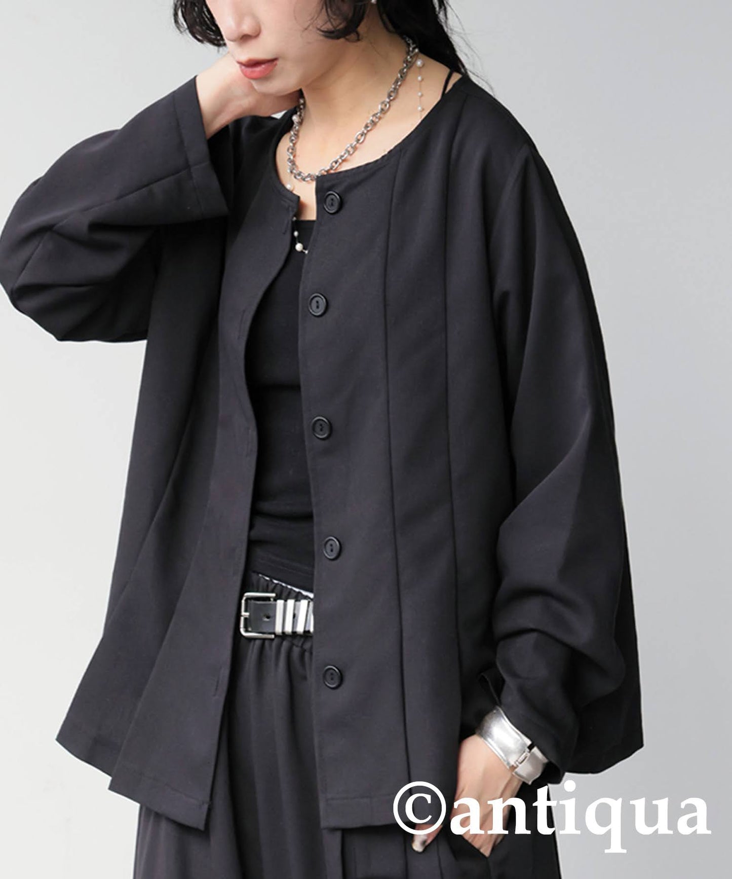 No-Collar Tuck Top Ladies