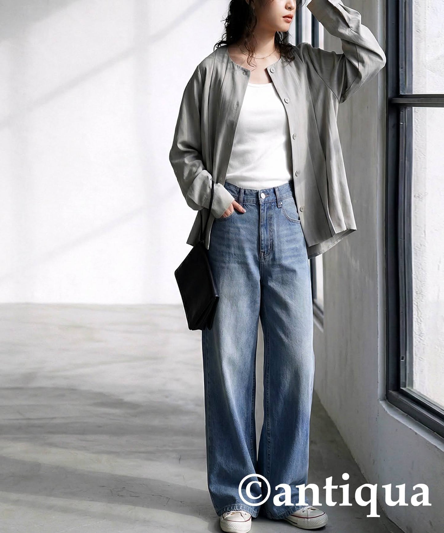 No-Collar Tuck Top Ladies