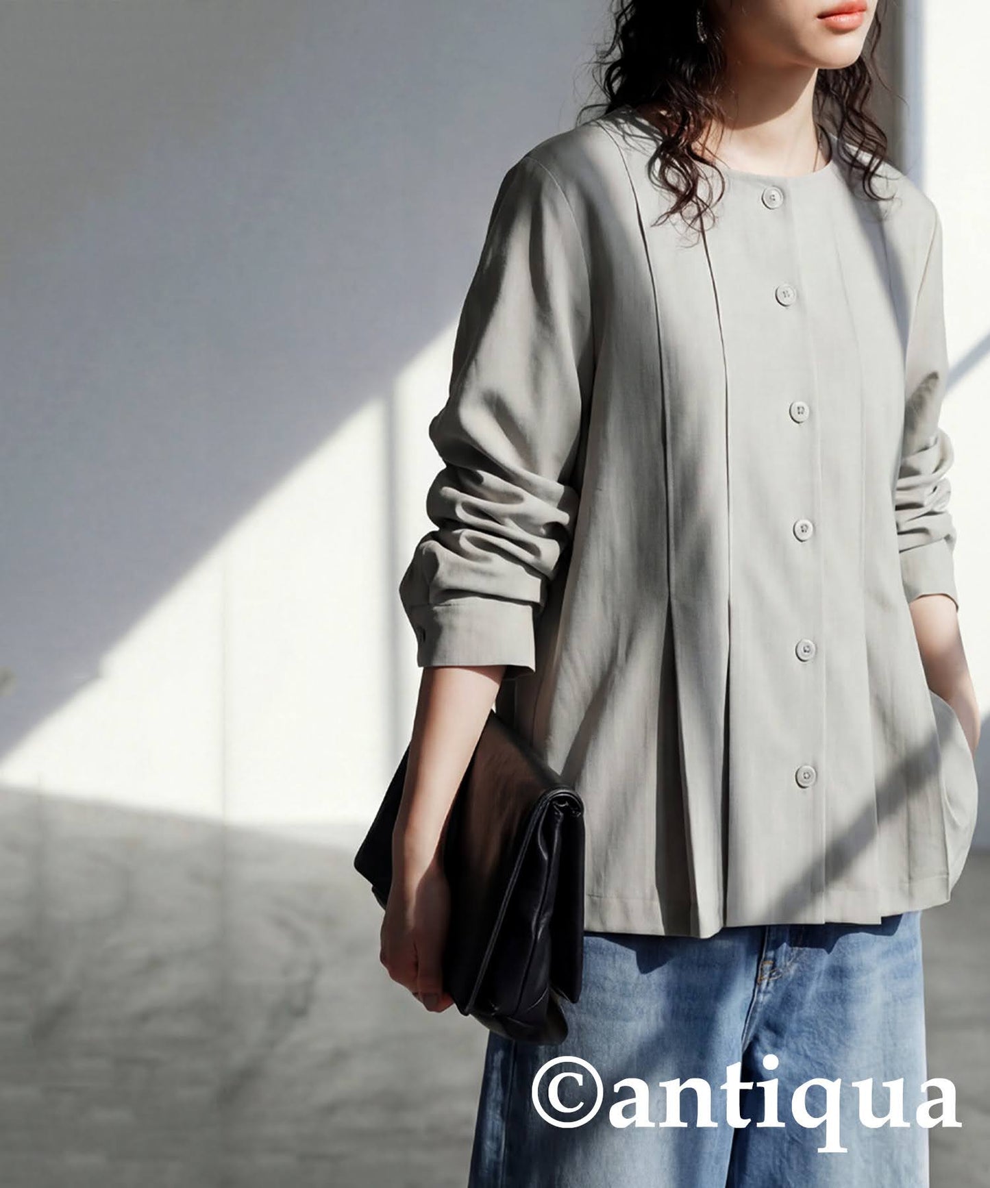 No-Collar Tuck Top Ladies