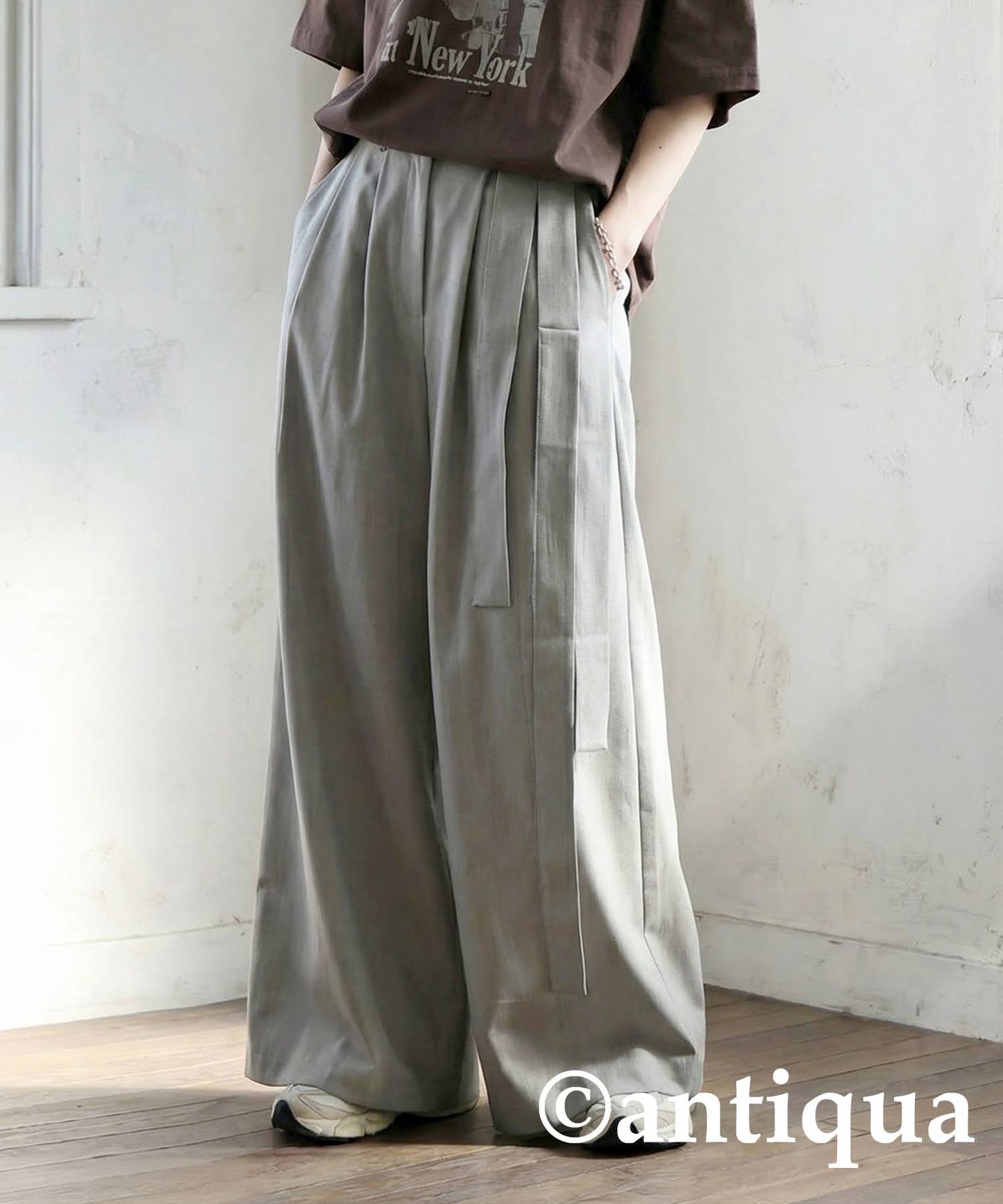 Asymmetrical Wide-Leg Pants Ladies