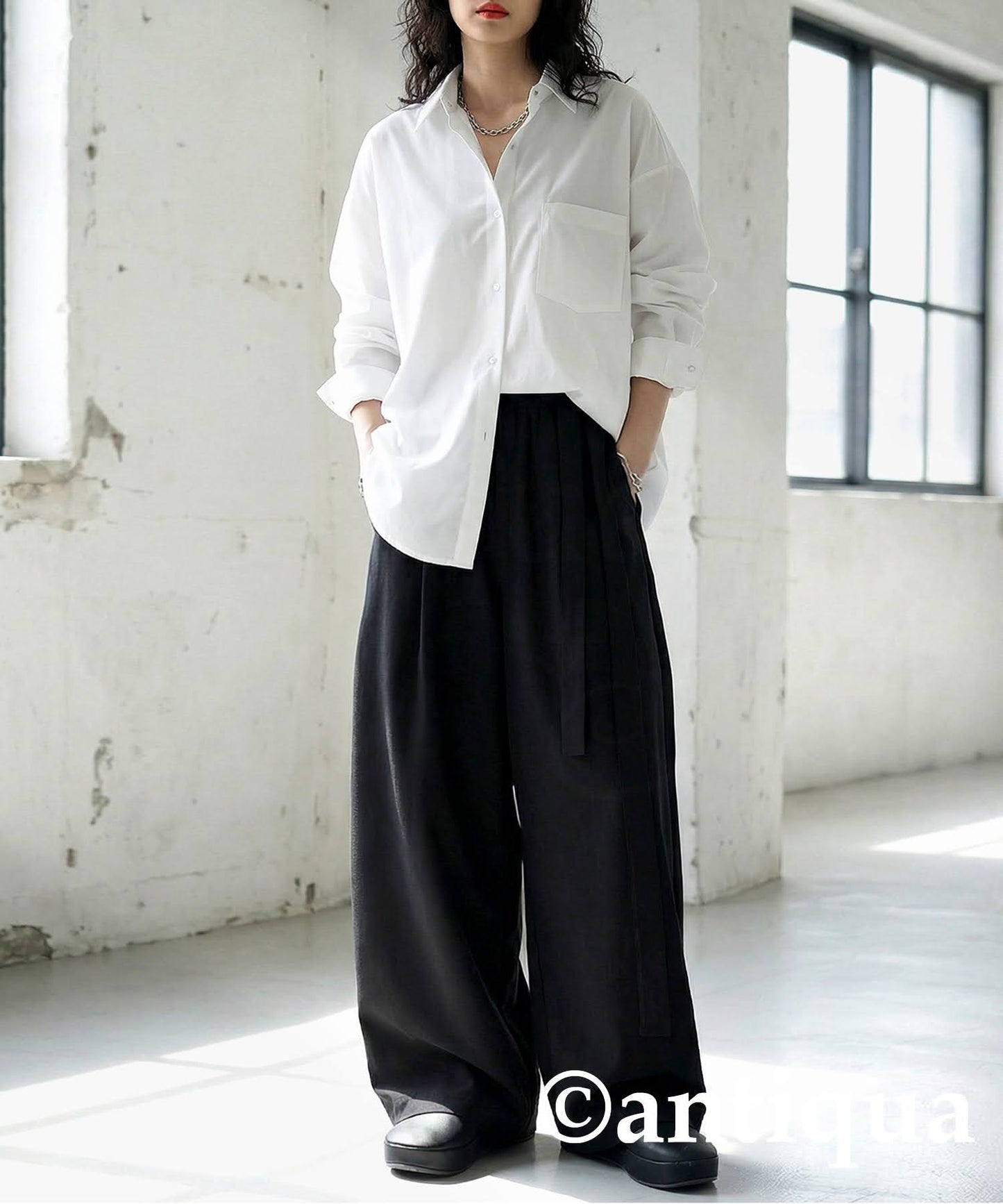 Asymmetrical Wide-Leg Pants Ladies