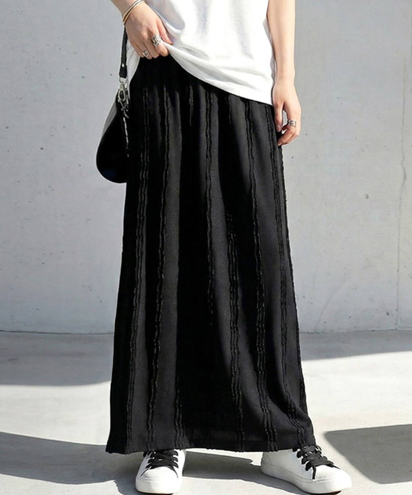 Fringe A-Line Long Skirt Ladies