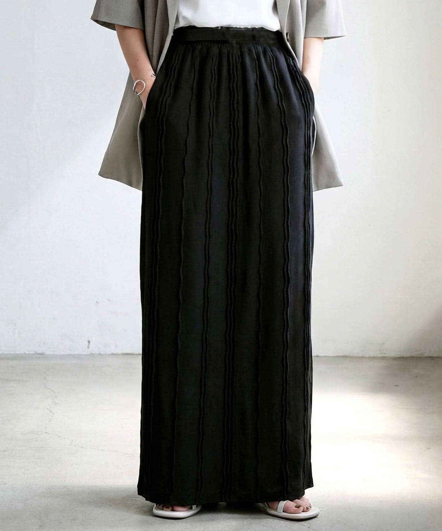 Fringe A-Line Long Skirt Ladies